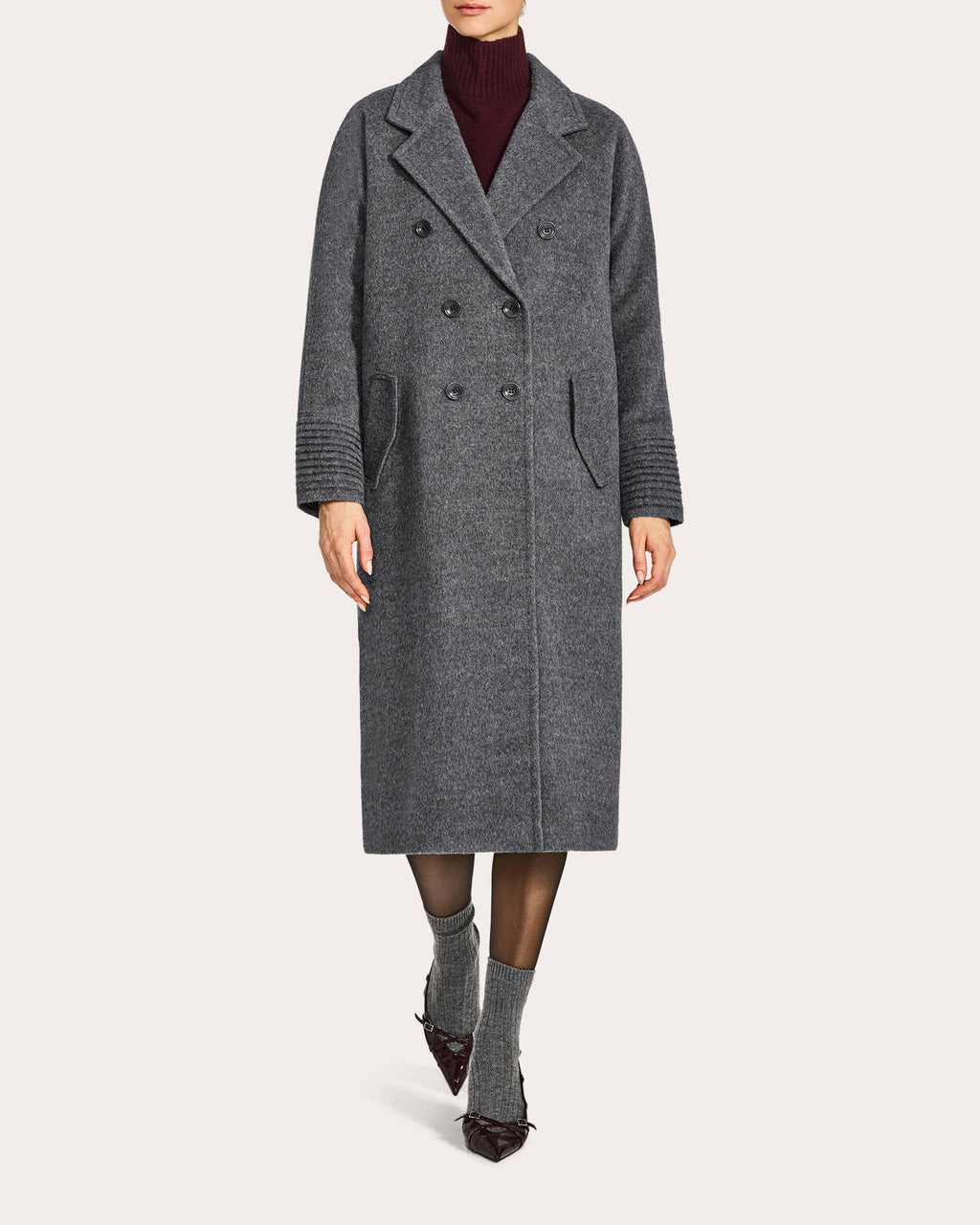 Alpaca Wool Long Double-Breasted Coat