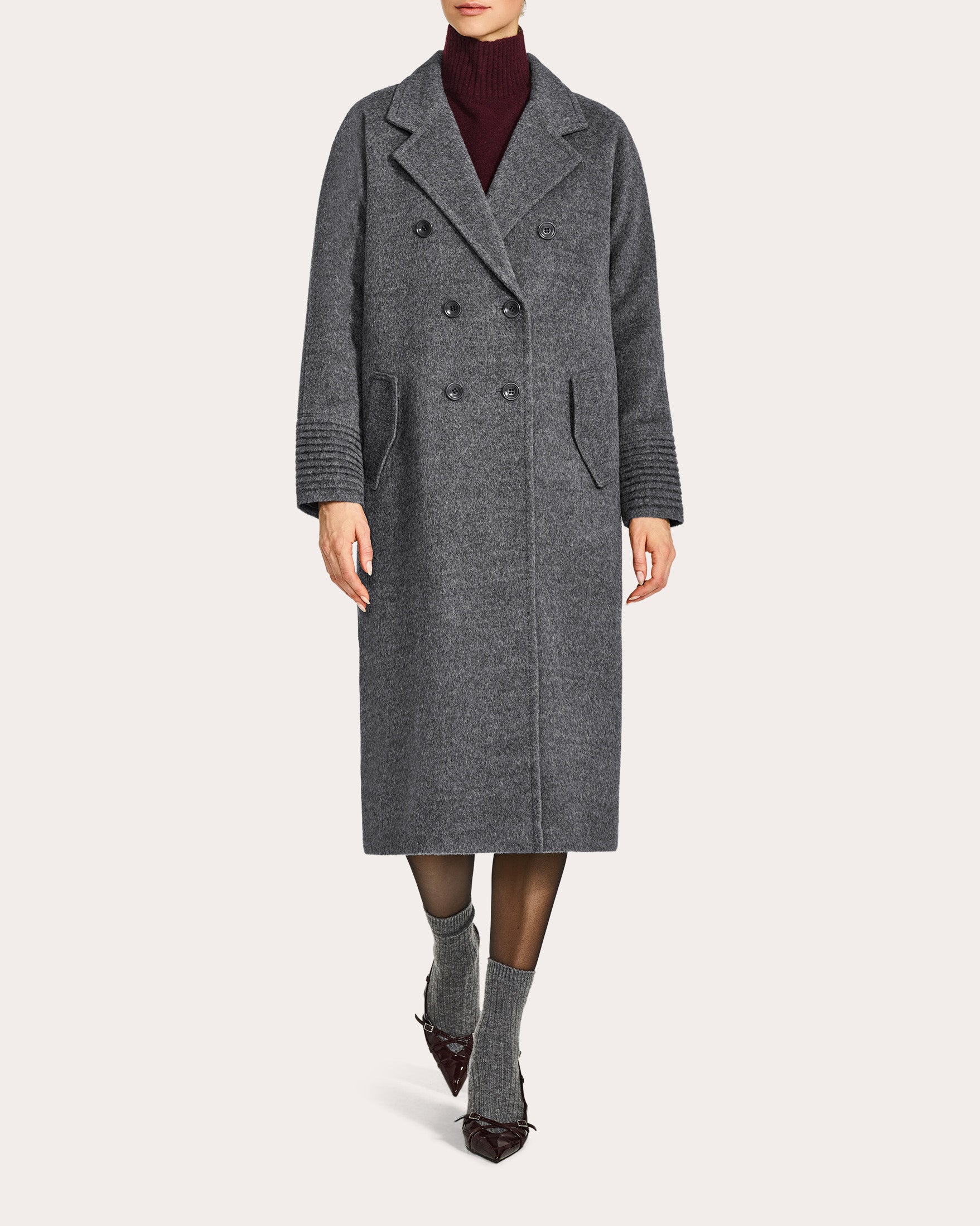 Alpaca Wool Long Double-Breasted Coat