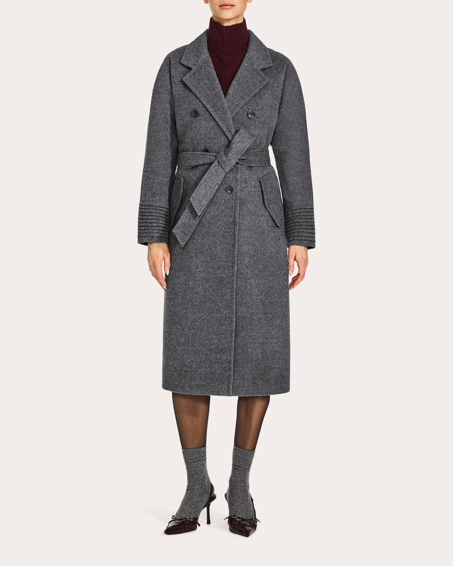 Alpaca Wool Long Double-Breasted Coat