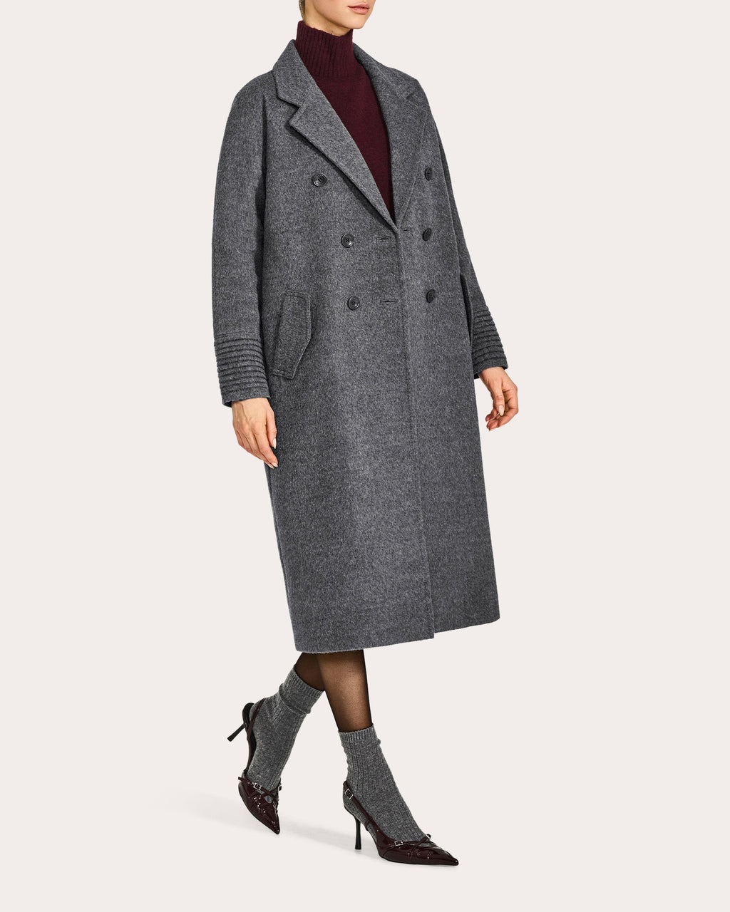 Alpaca Wool Long Double-Breasted Coat