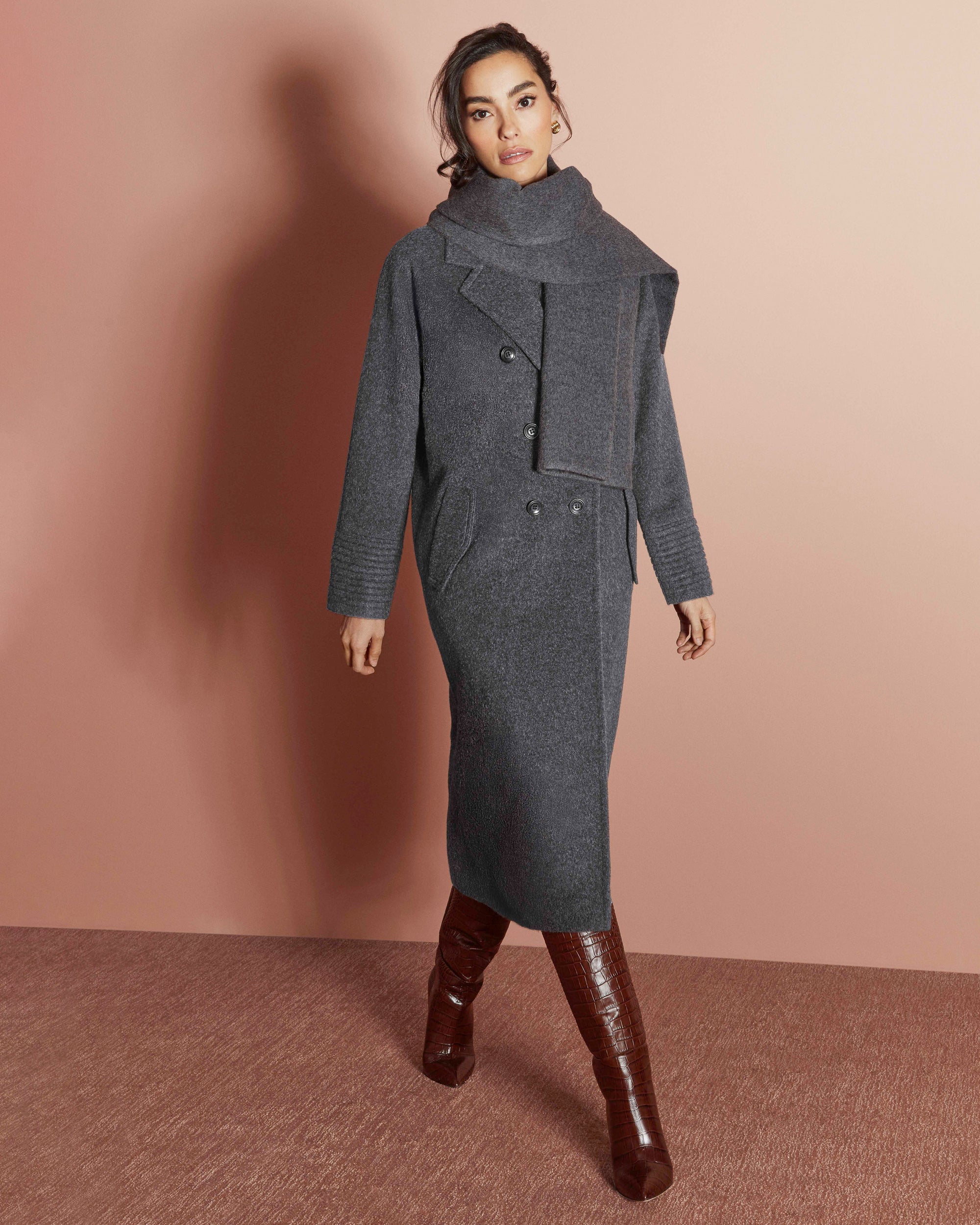 Alpaca Wool Long Double-Breasted Coat