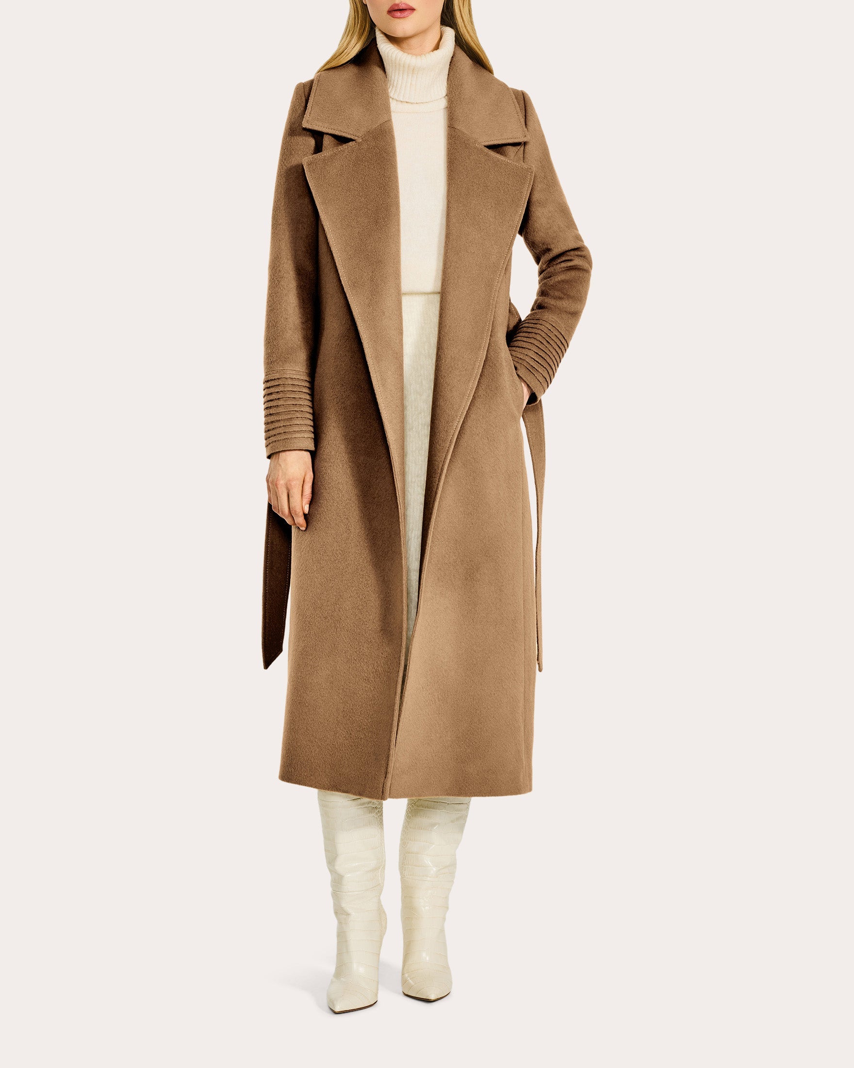 Alpaca Wool Oversized Notch Collar Long Wrap Coat