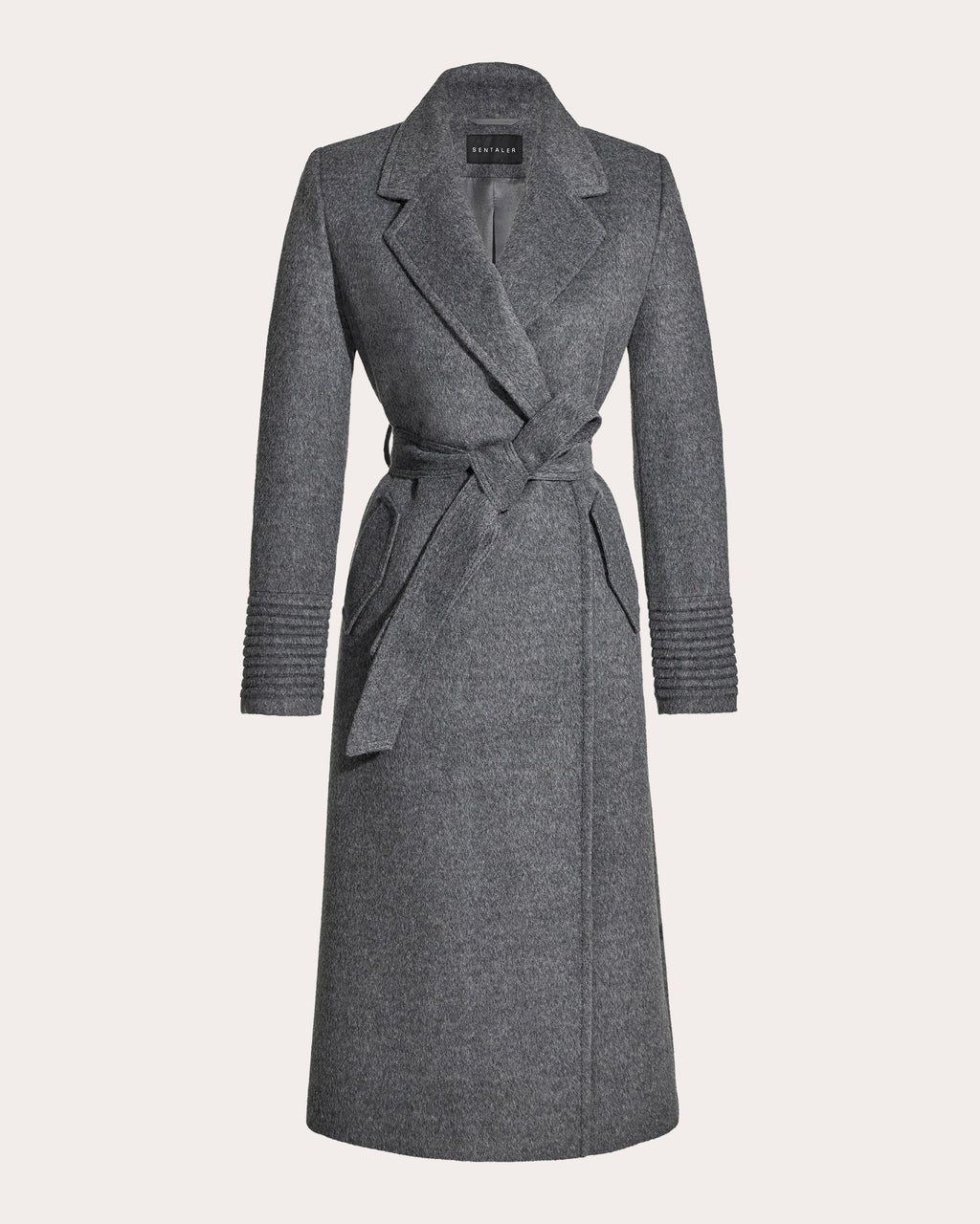 Alpaca Wool Notch Collar Long Wrap Coat