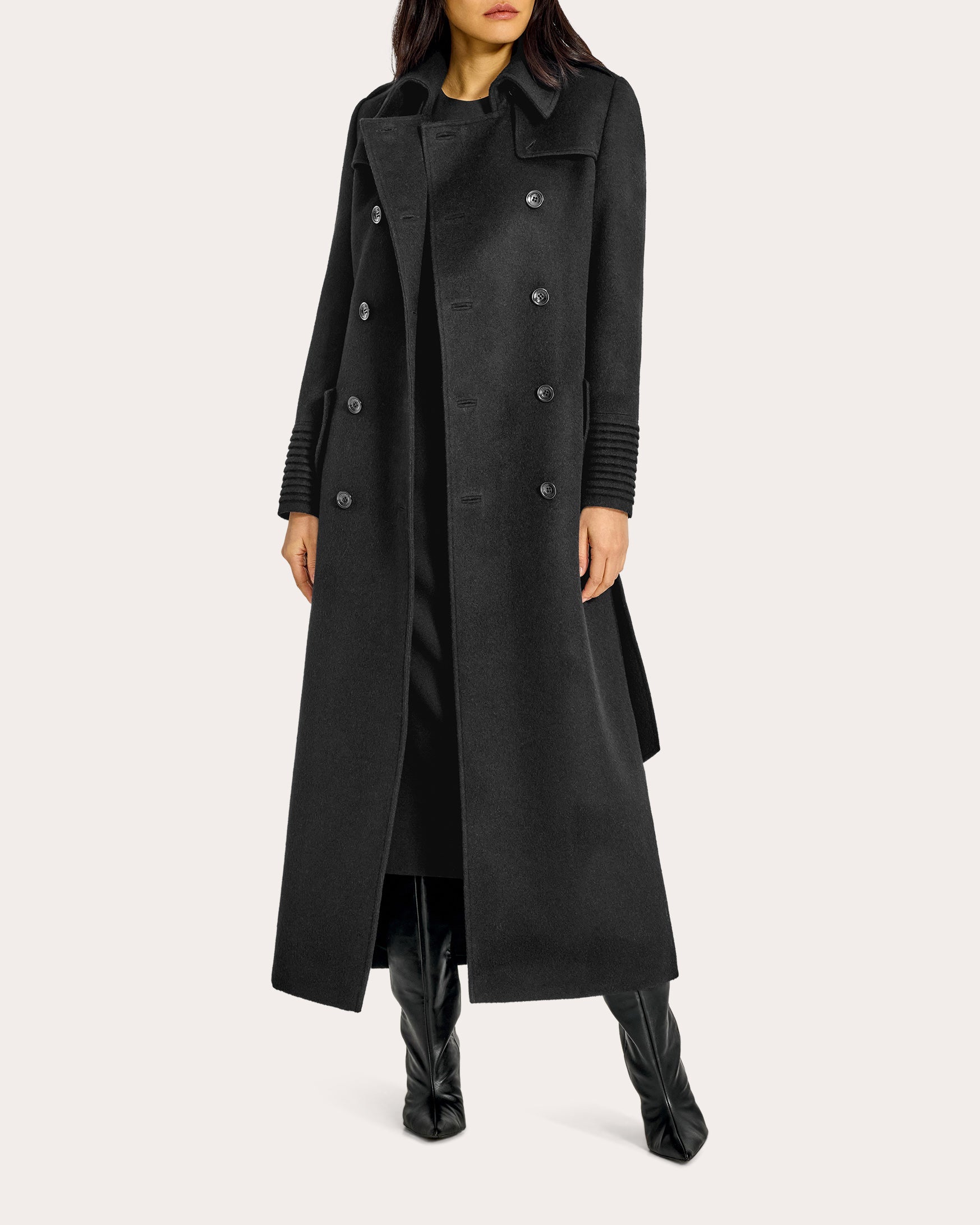 Alpaca Wool Maxi Trench Coat