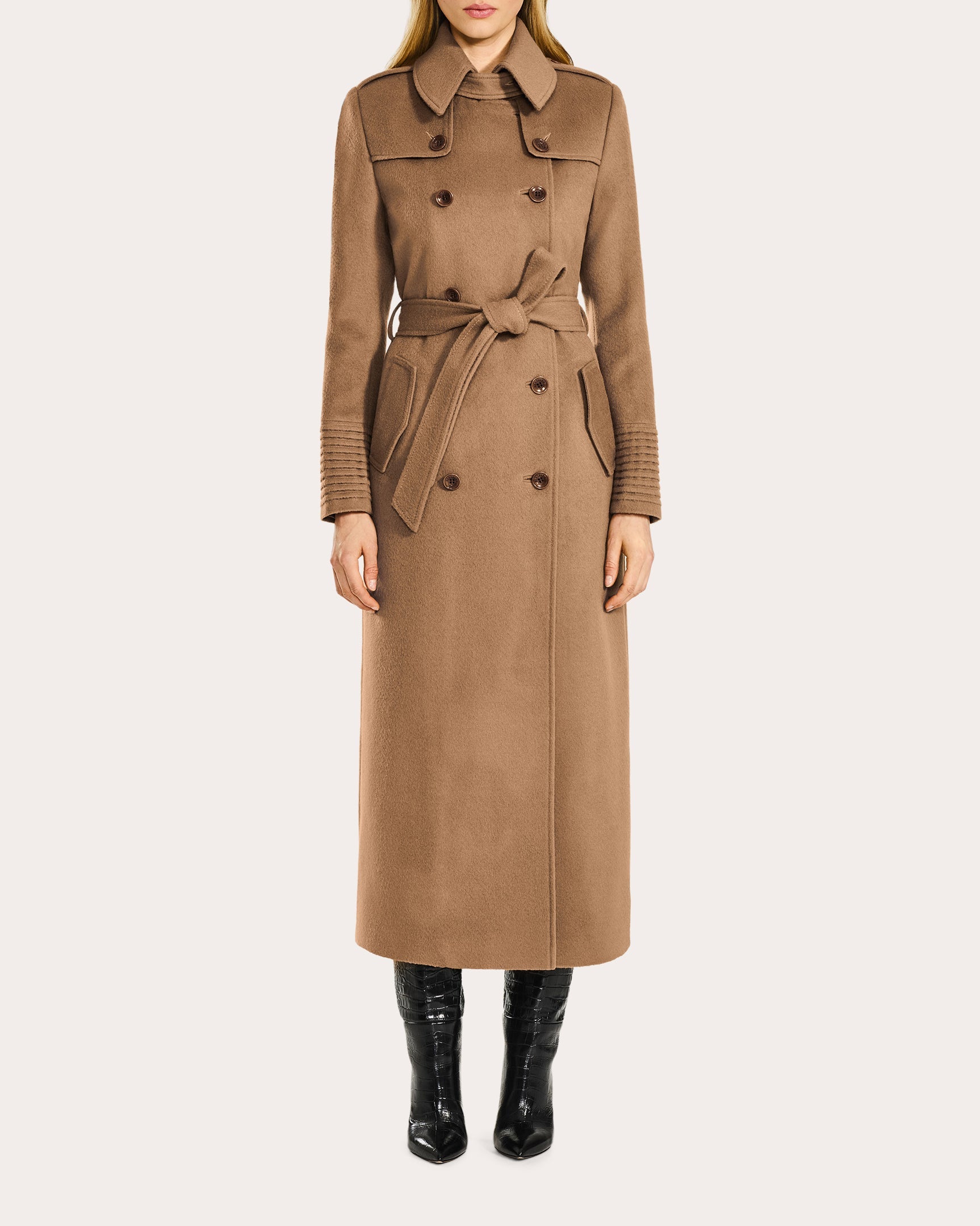 Alpaca Wool Maxi Trench Coat