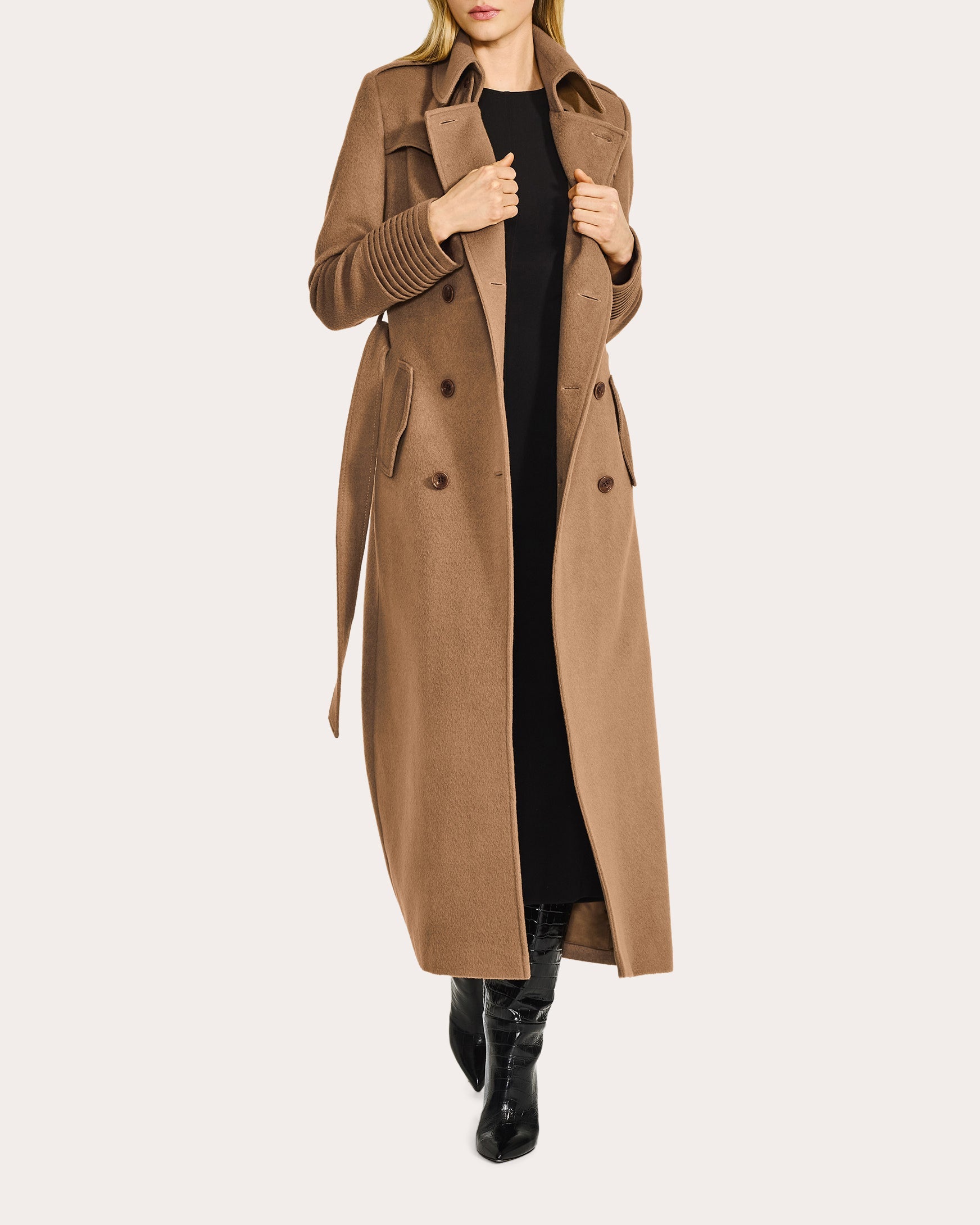 Alpaca Wool Maxi Trench Coat