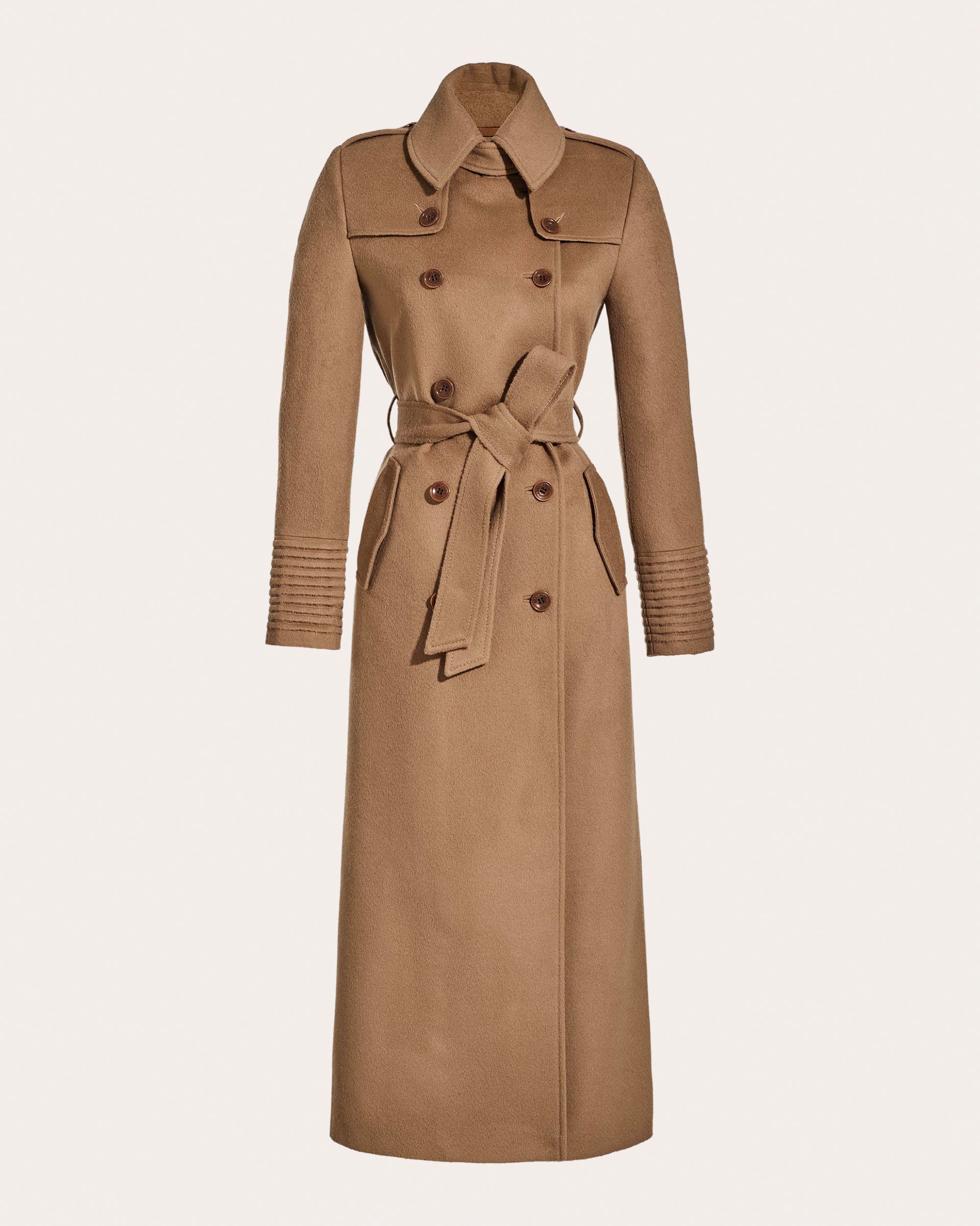 Alpaca Wool Maxi Trench Coat