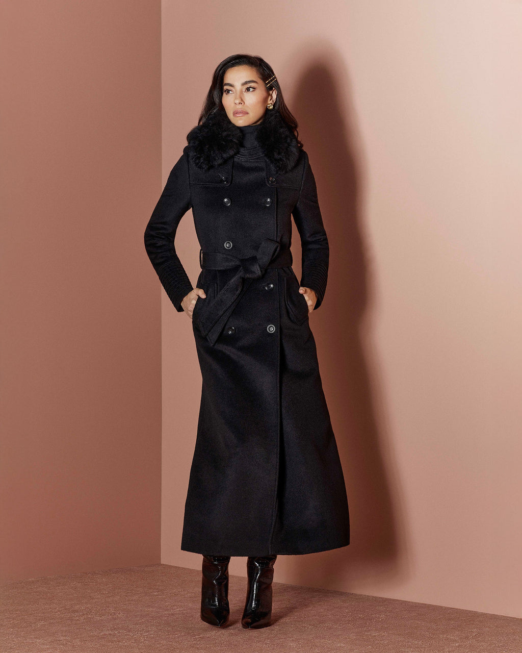 Alpaca Wool Maxi Trench Coat