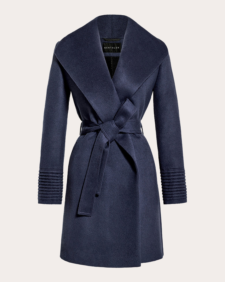 Baby Alpaca Shawl Collar Wrap Coat