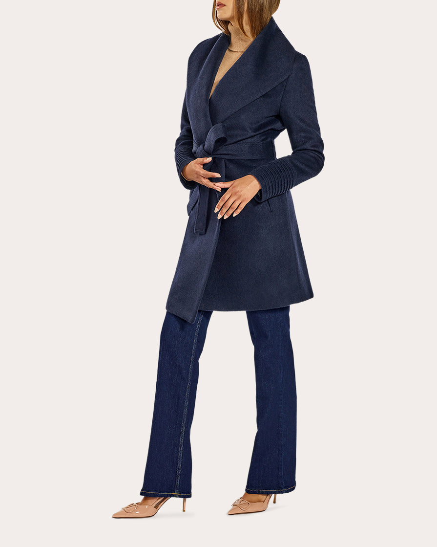 Baby Alpaca Shawl Collar Wrap Coat