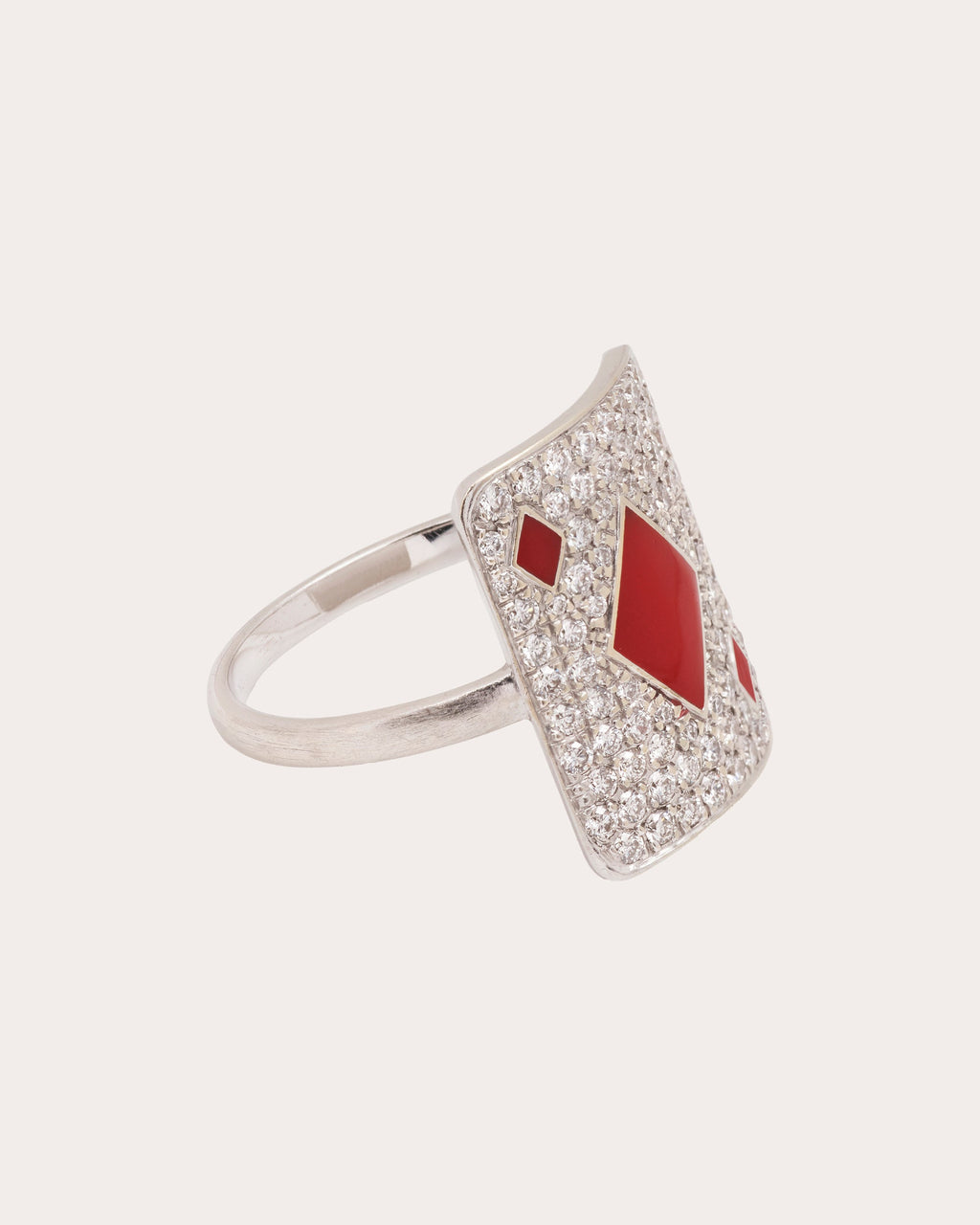 Diamond & 18k White Gold Honneur Pinky Ring