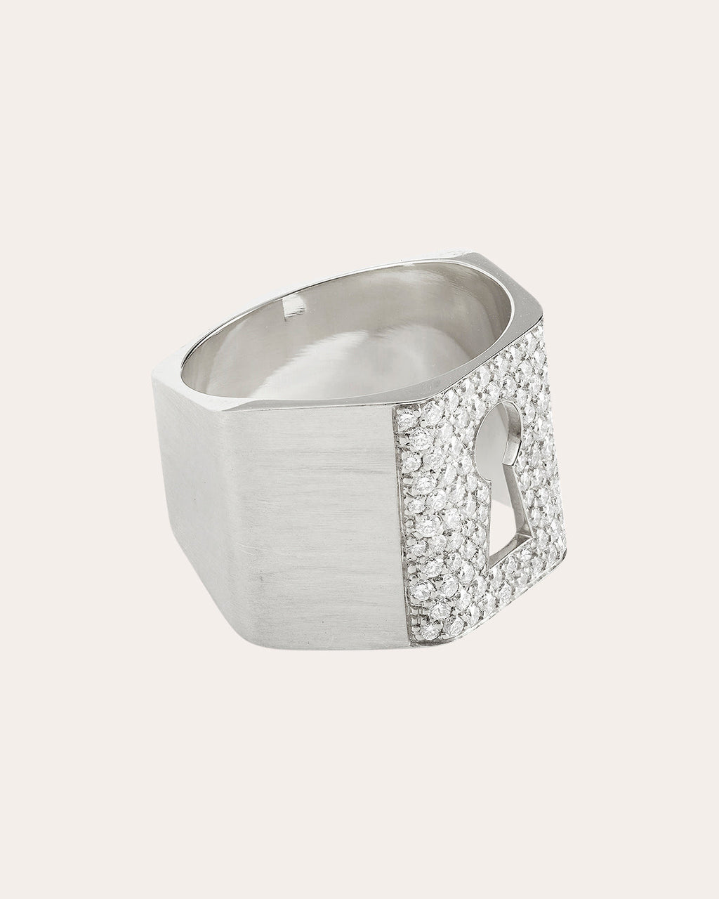 Diamond & 18k White Gold Protection Ring