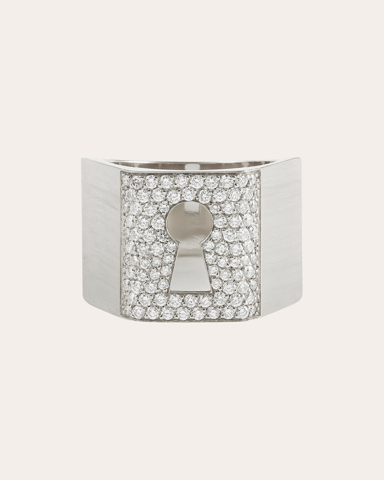 Diamond & 18k White Gold Protection Ring