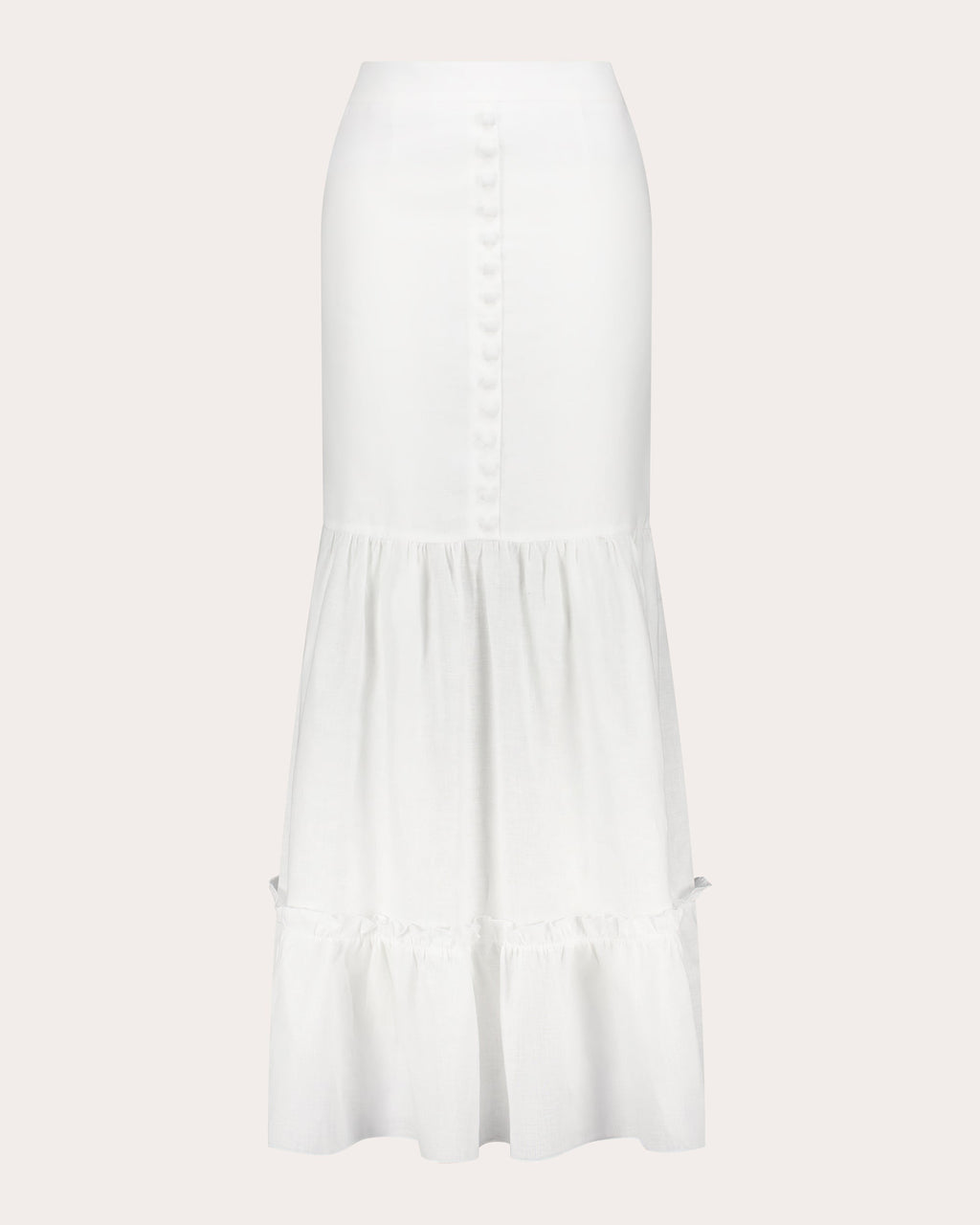 Bali Linen Gathered Ruffle Maxi Skirt