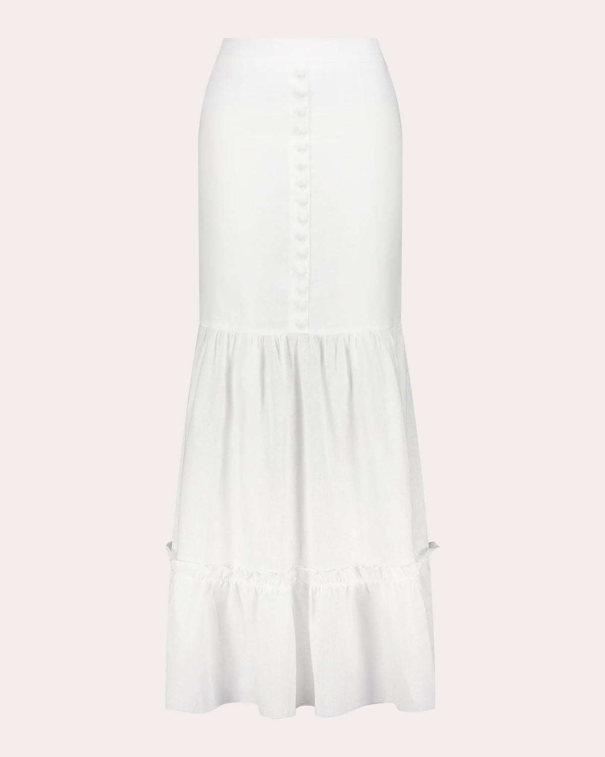 Bali Linen Gathered Ruffle Maxi Skirt