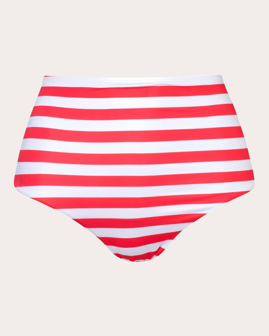 Banes Stripe High-Waist Bikini Bottoms