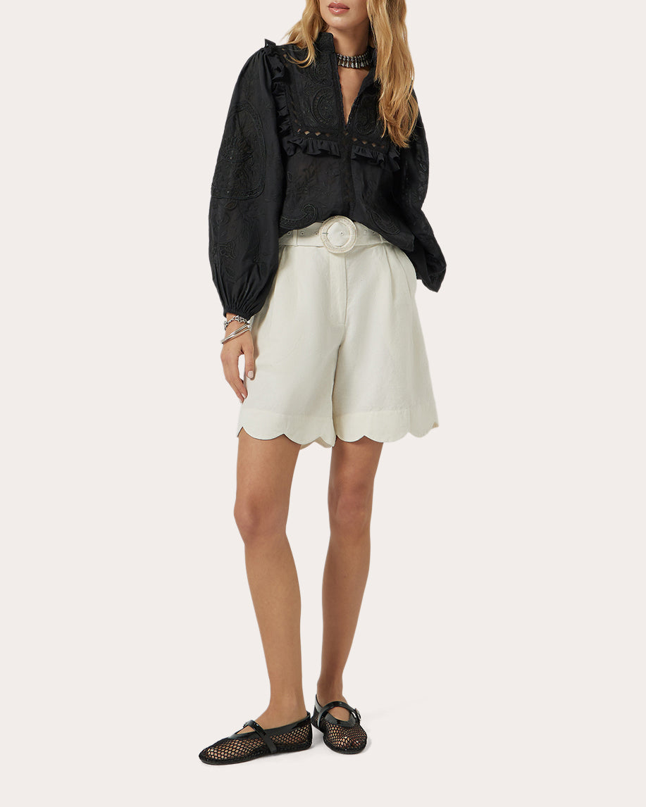 Basica Scalloped High-Rise Shorts