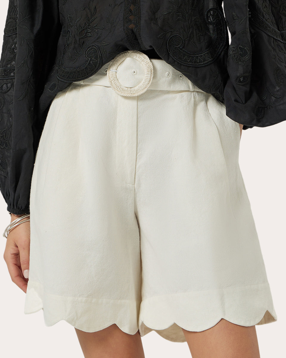 Basica Scalloped High-Rise Shorts