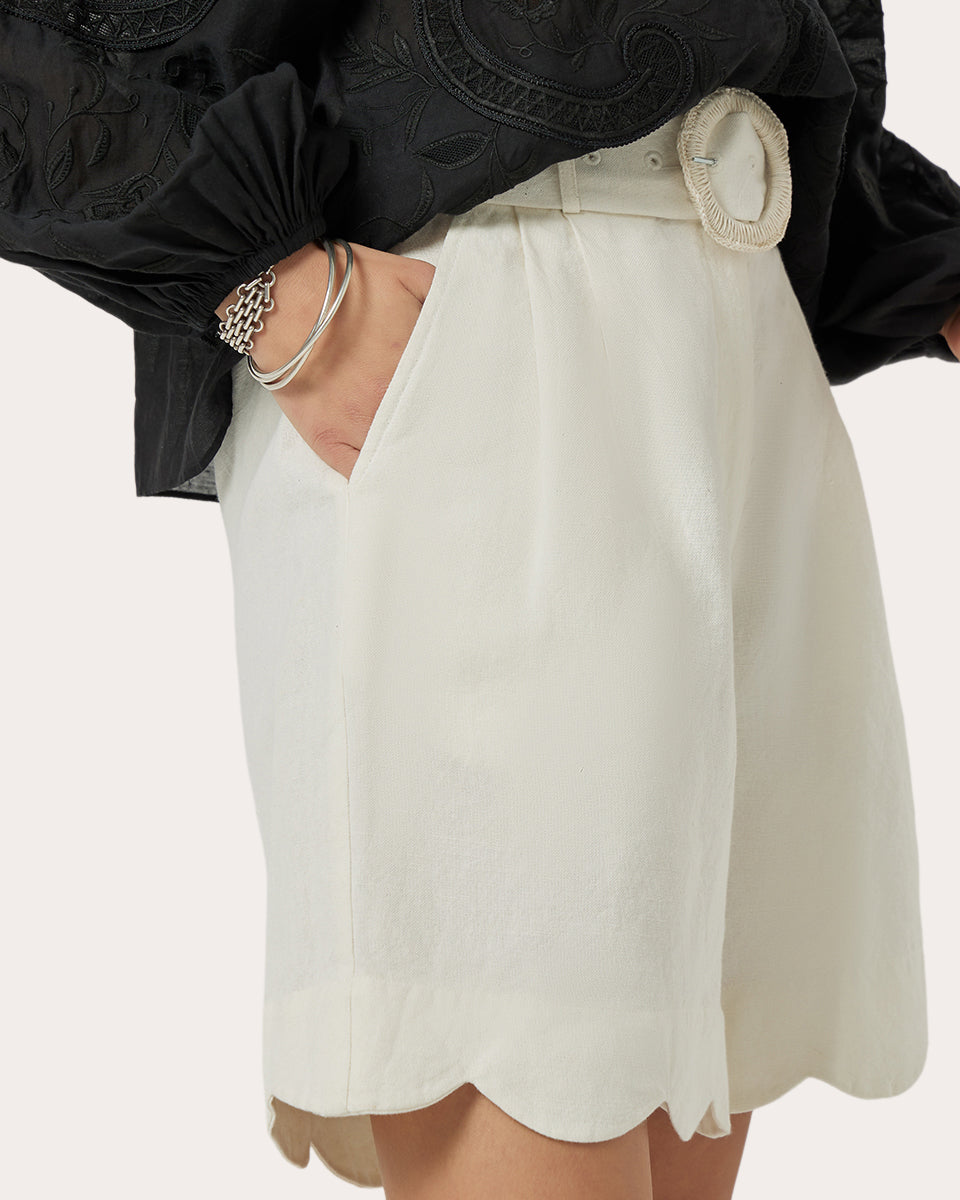 Basica Scalloped High-Rise Shorts