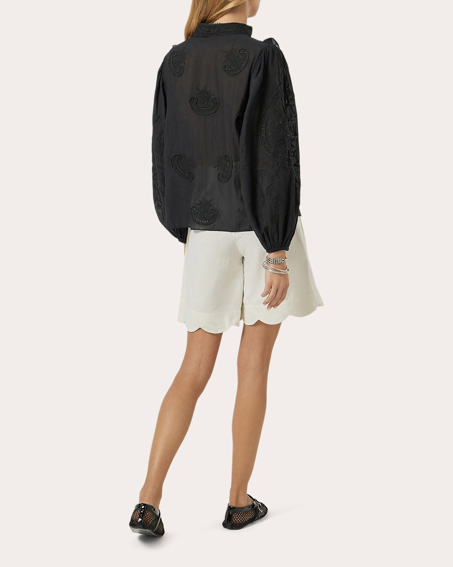 Basica Scalloped High-Rise Shorts