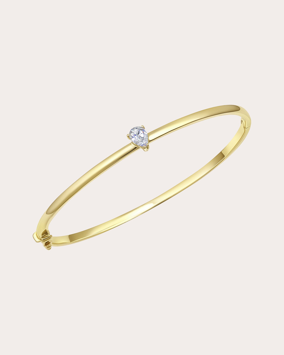 Diamond & 14k Gold Teardrop Bangle