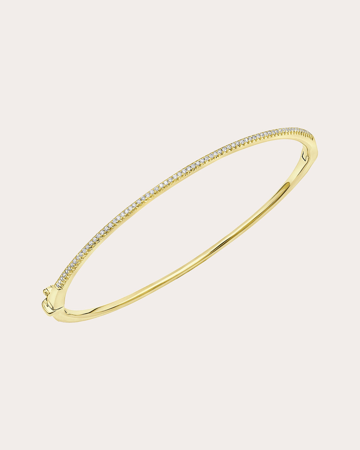 Diamond & 14k Gold Pavé Oval Bangle