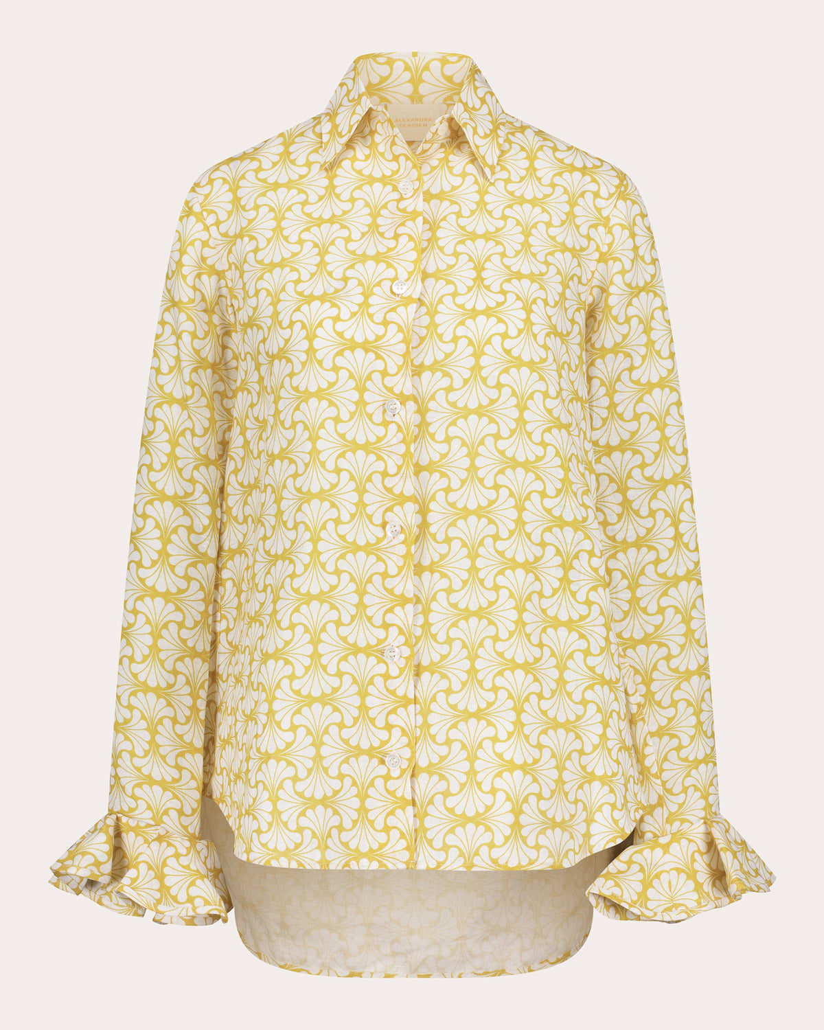 Bee Floral Linen Ruffle Shirt