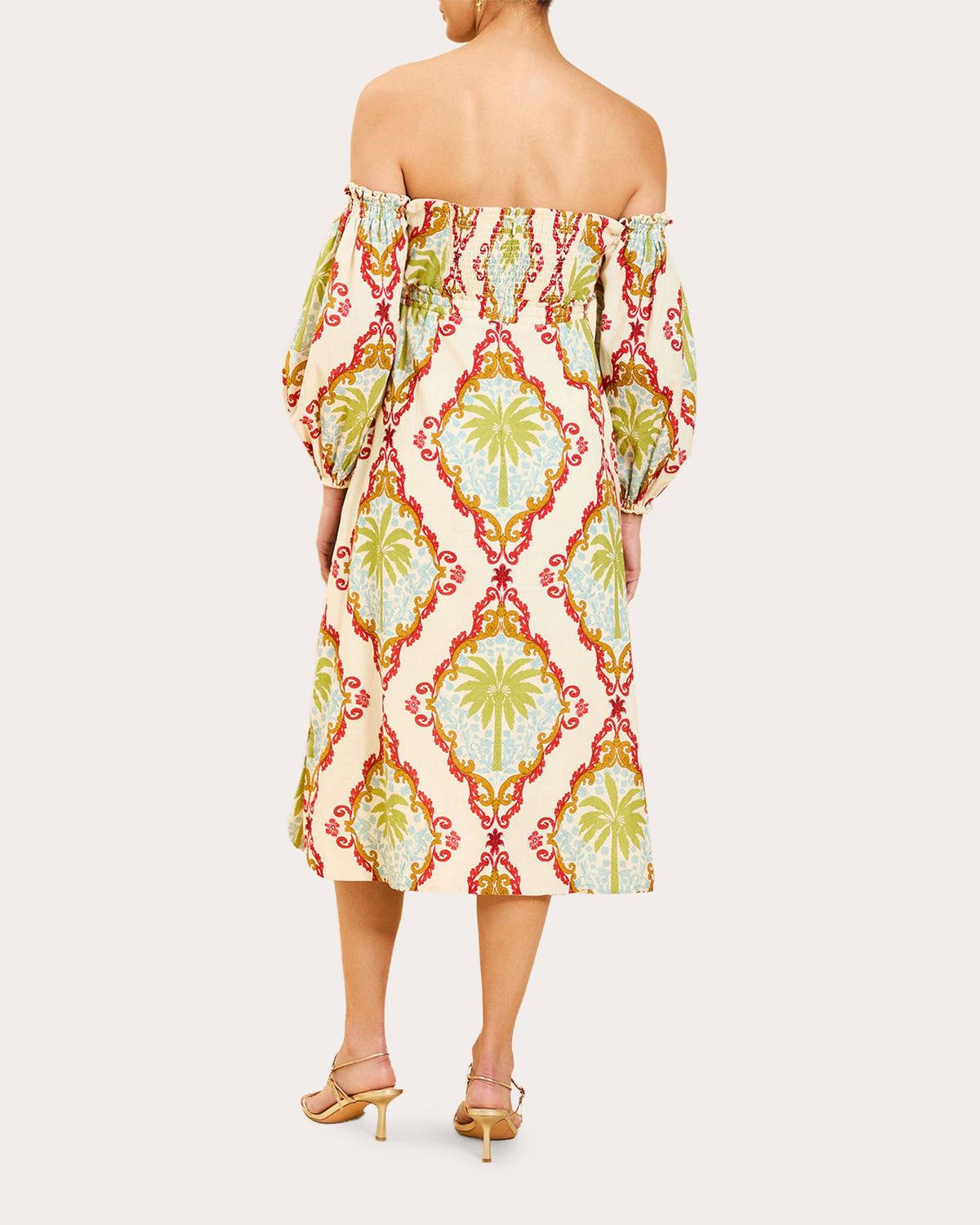 Benny Smocked Off-Shoulder Midi Dress