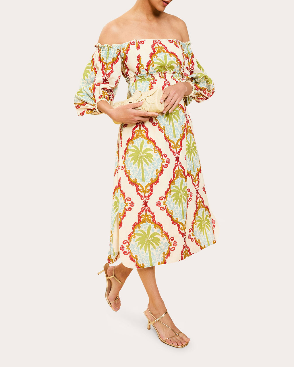 Benny Smocked Off-Shoulder Midi Dress