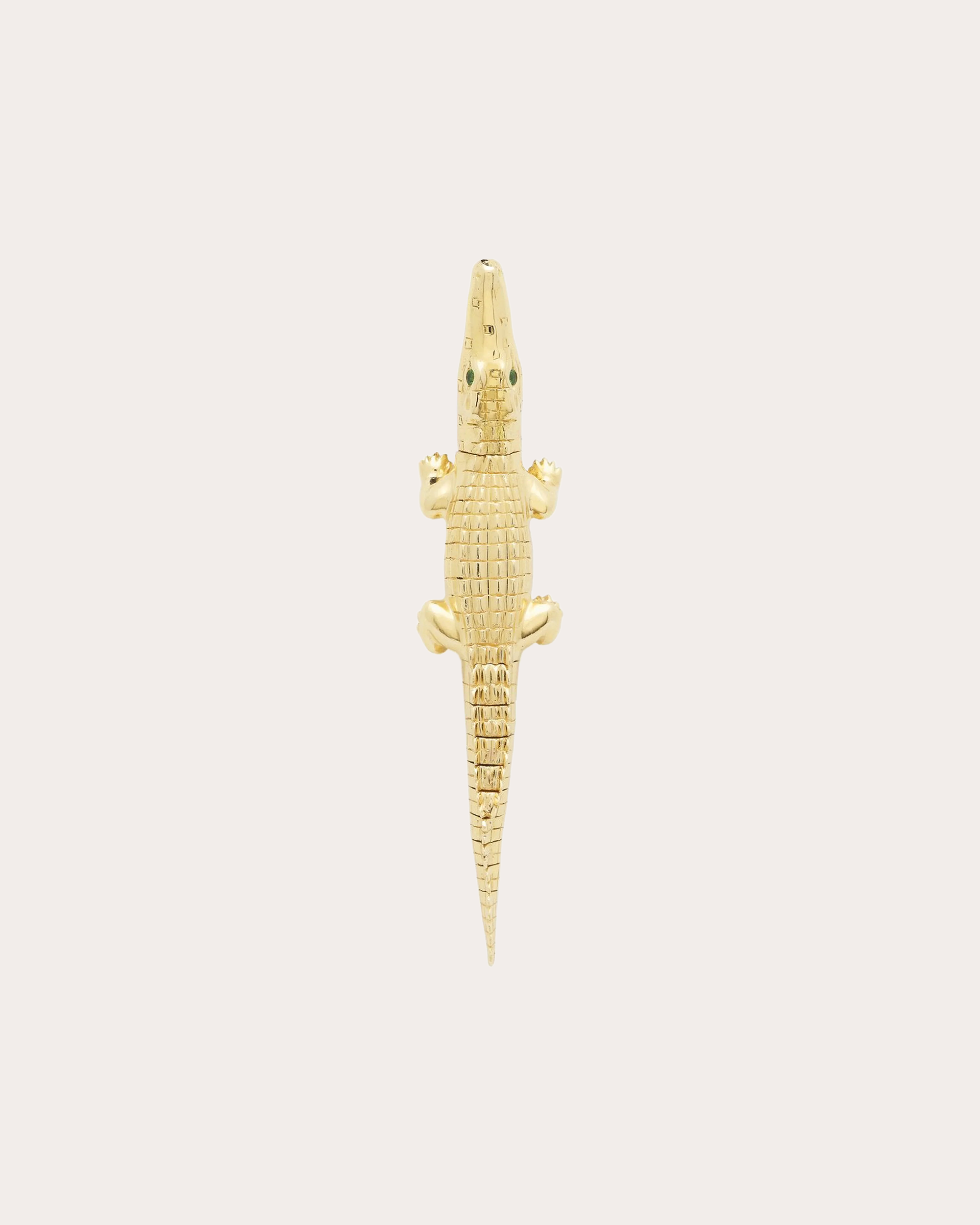 Tsavorite & 18k Gold Alligator Bite Drop Earring