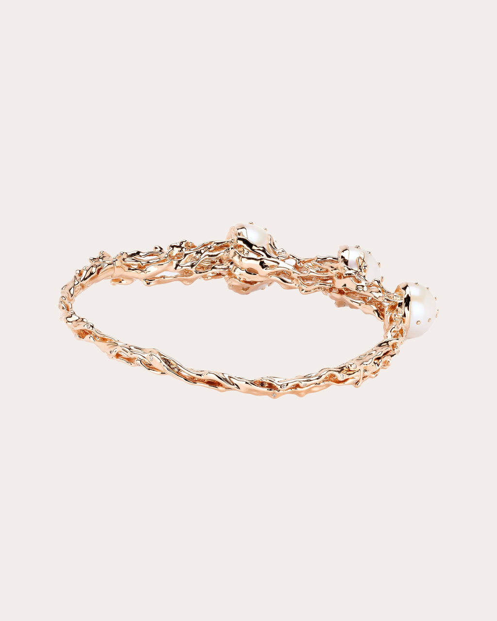 Pearl & Diamond 18k Rose Gold Jellyfish Bangle