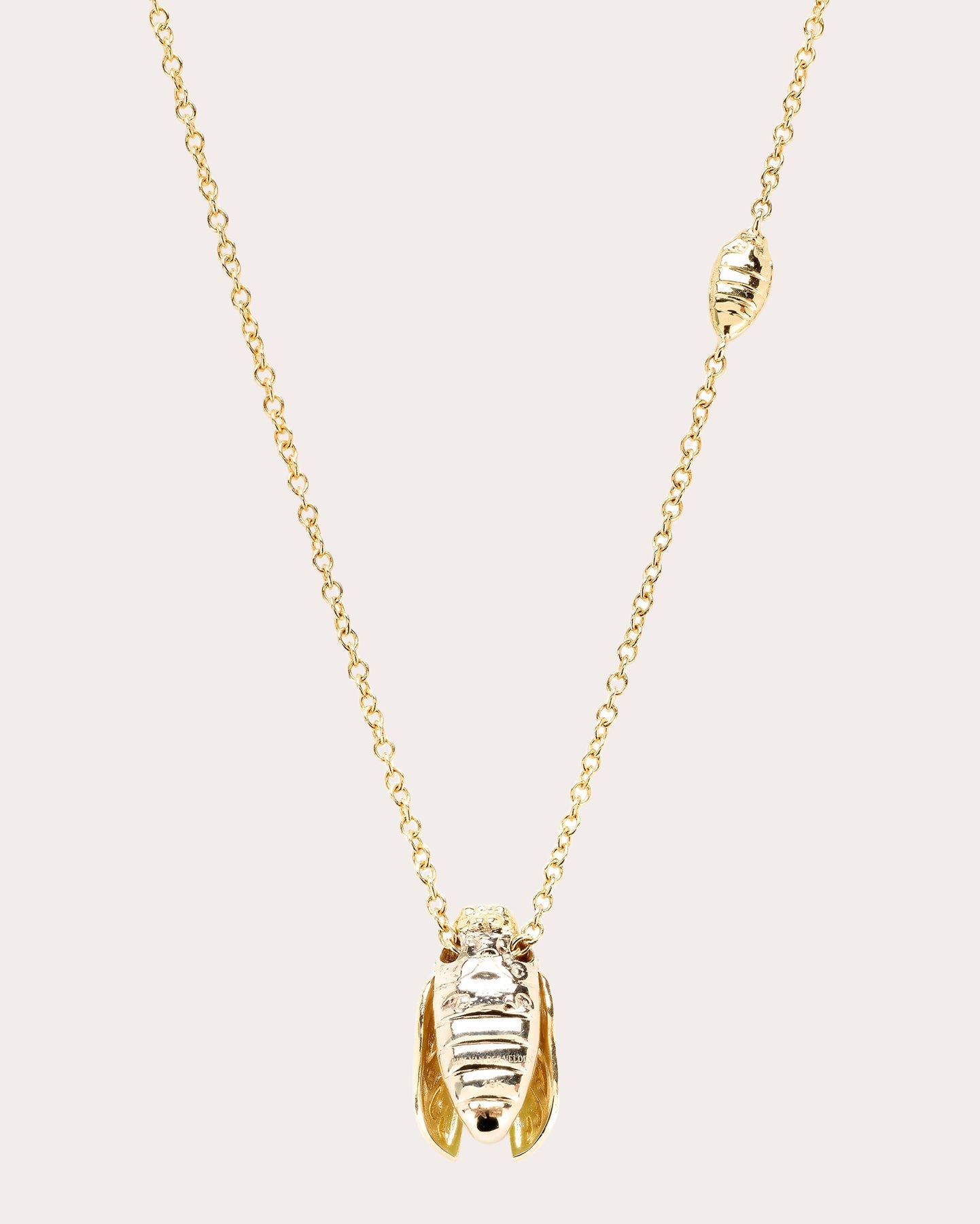 Opal & Diamond Scarab Fly Wings Pendant Necklace