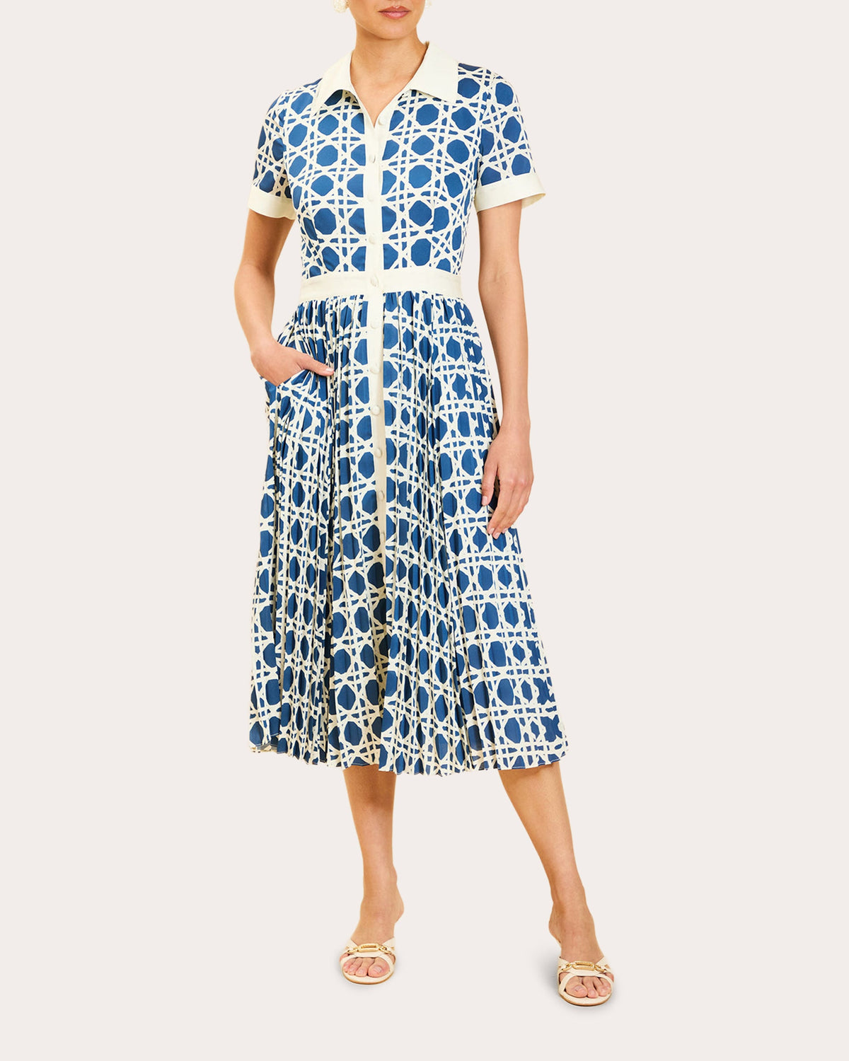 Billie Twill Pleated Shirt Dress