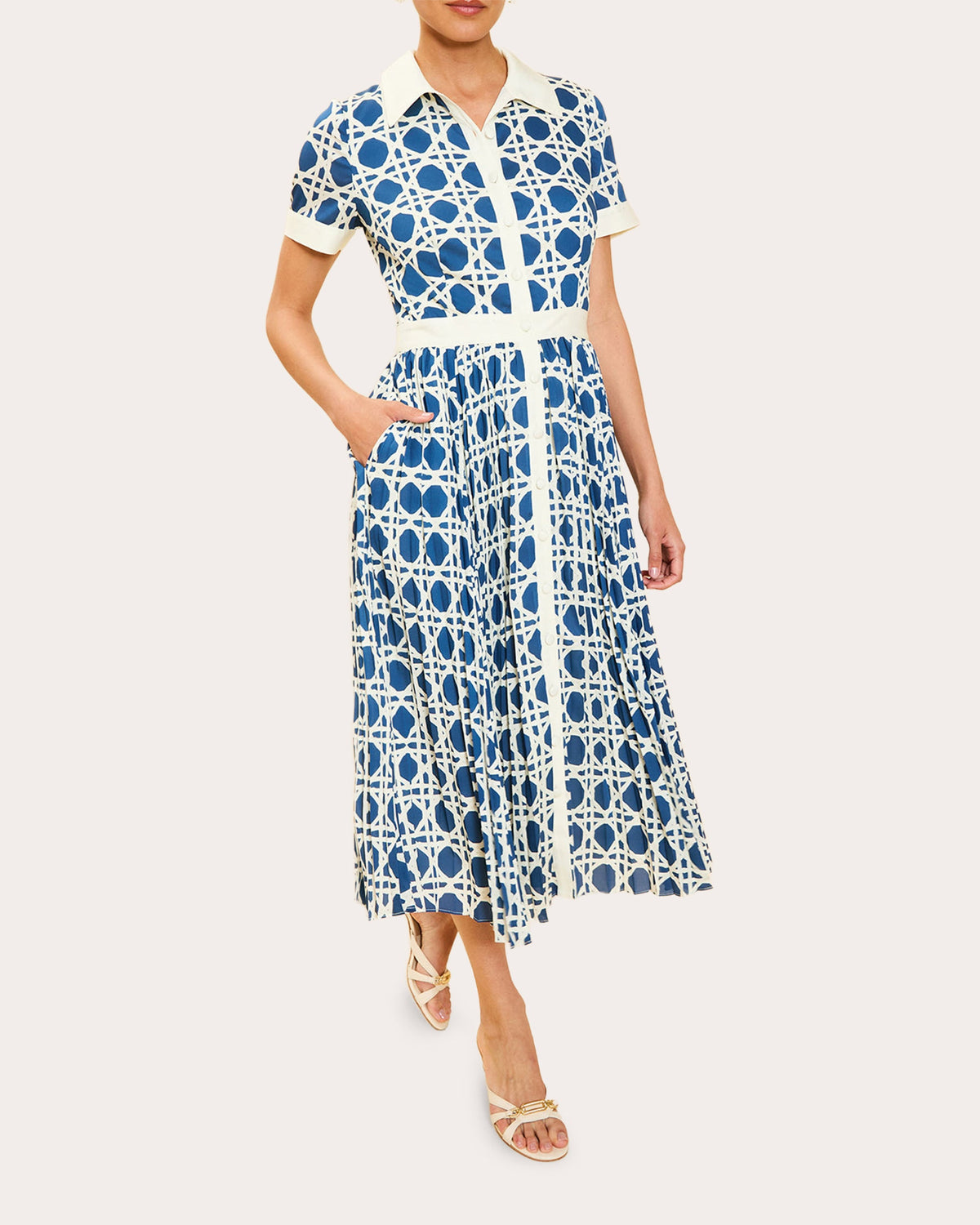 Billie Twill Pleated Shirt Dress