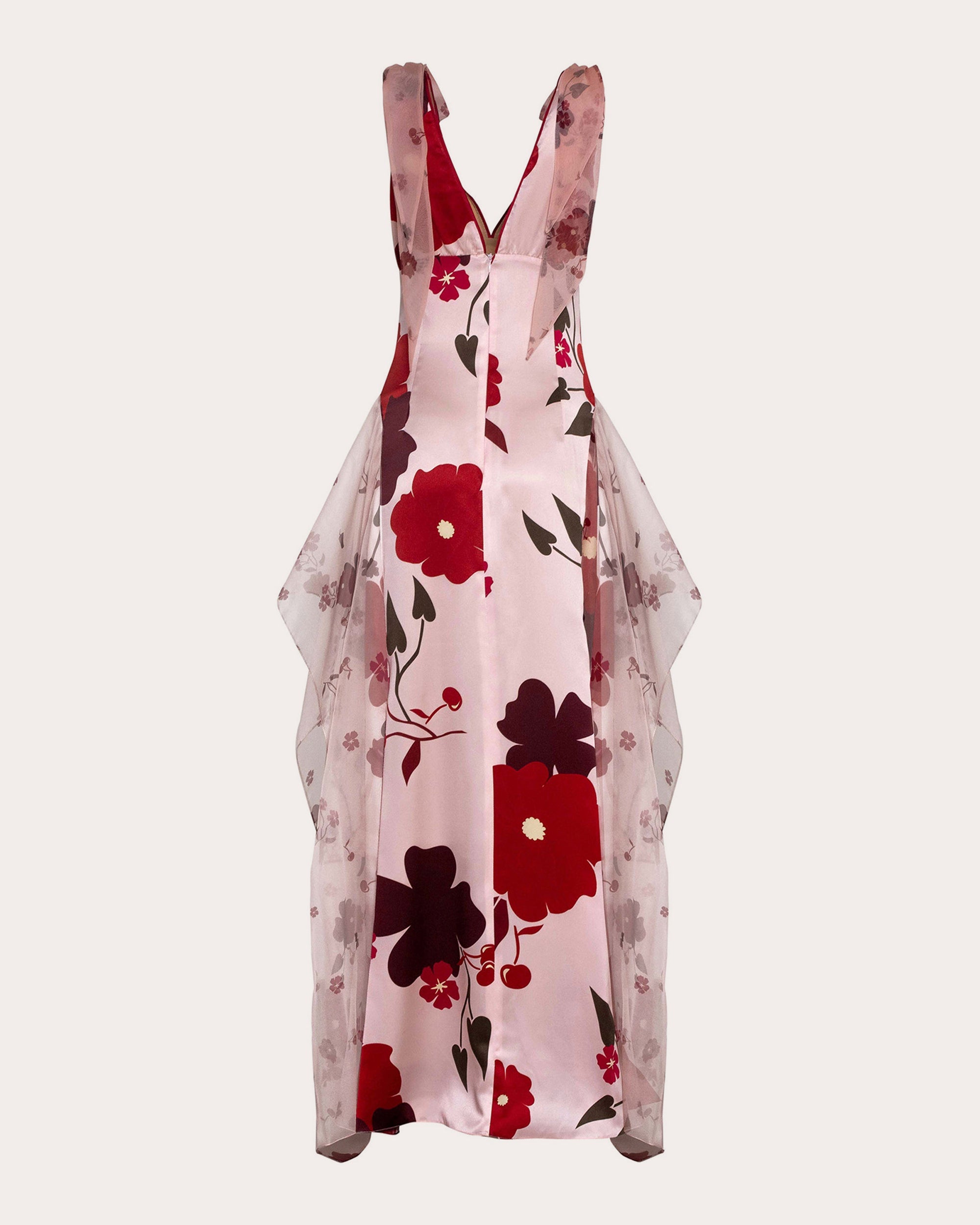 Cherry Blossom Silk Maxi Dress