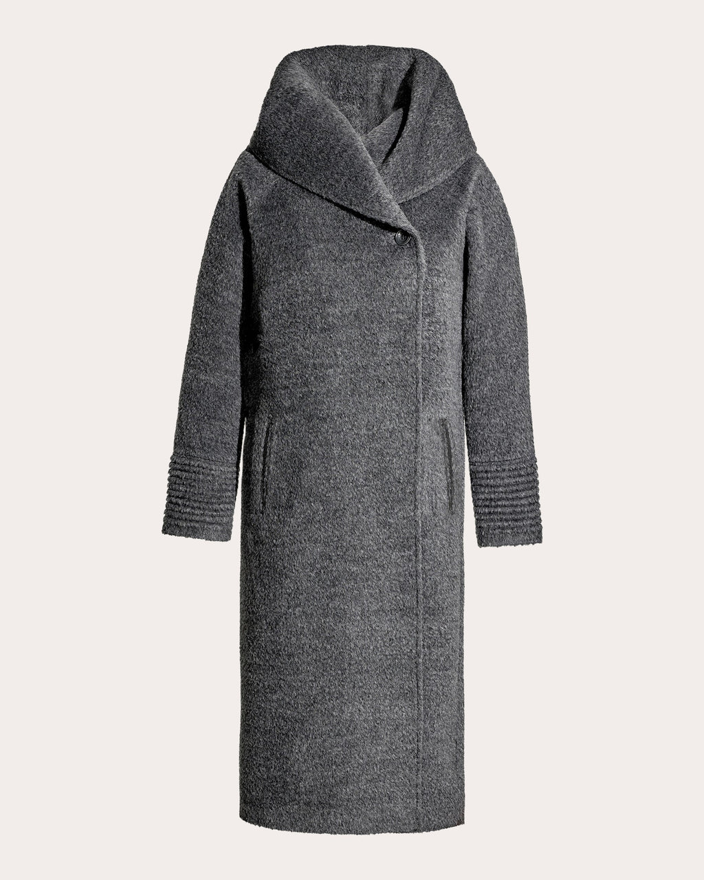 Bouclé Alpaca Hooded Long Coat