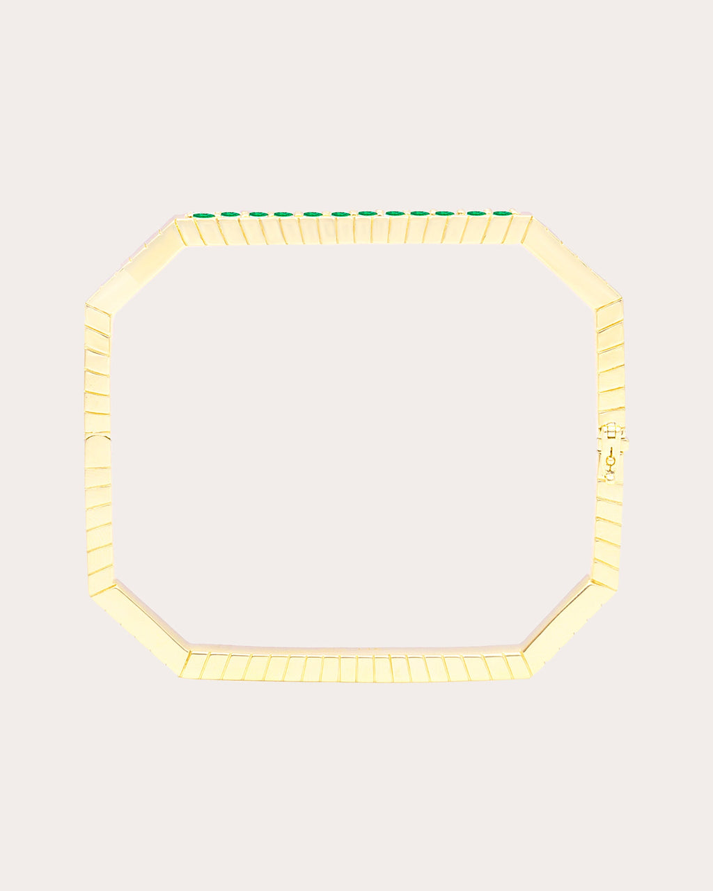 Emerald & 14k Gold Spark Octagon Bangle