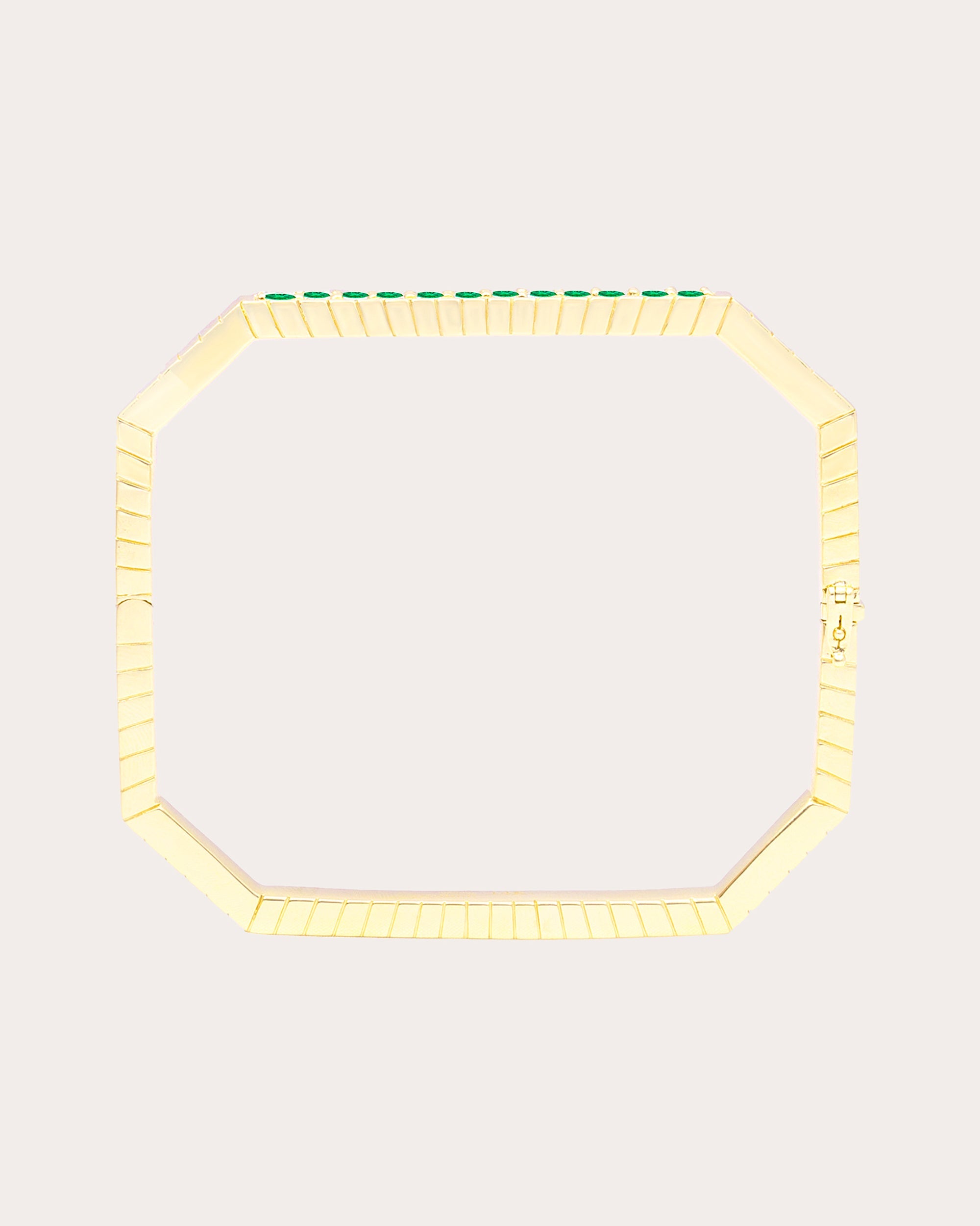 Emerald & 14k Gold Spark Octagon Bangle