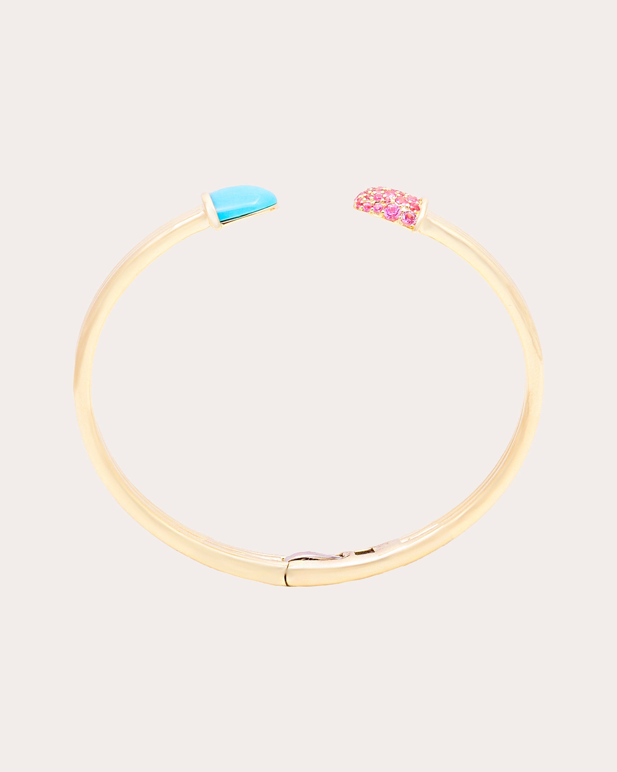 Pink Sapphire & Turquoise Found Cap Cuff