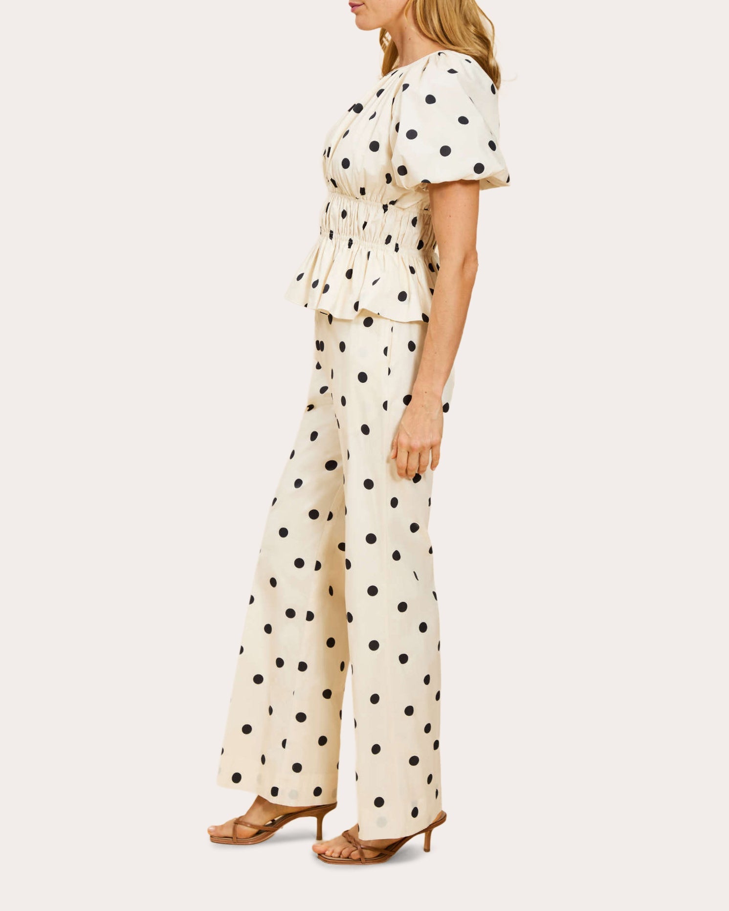 Taylor Polka Dot Poplin Flared Pants