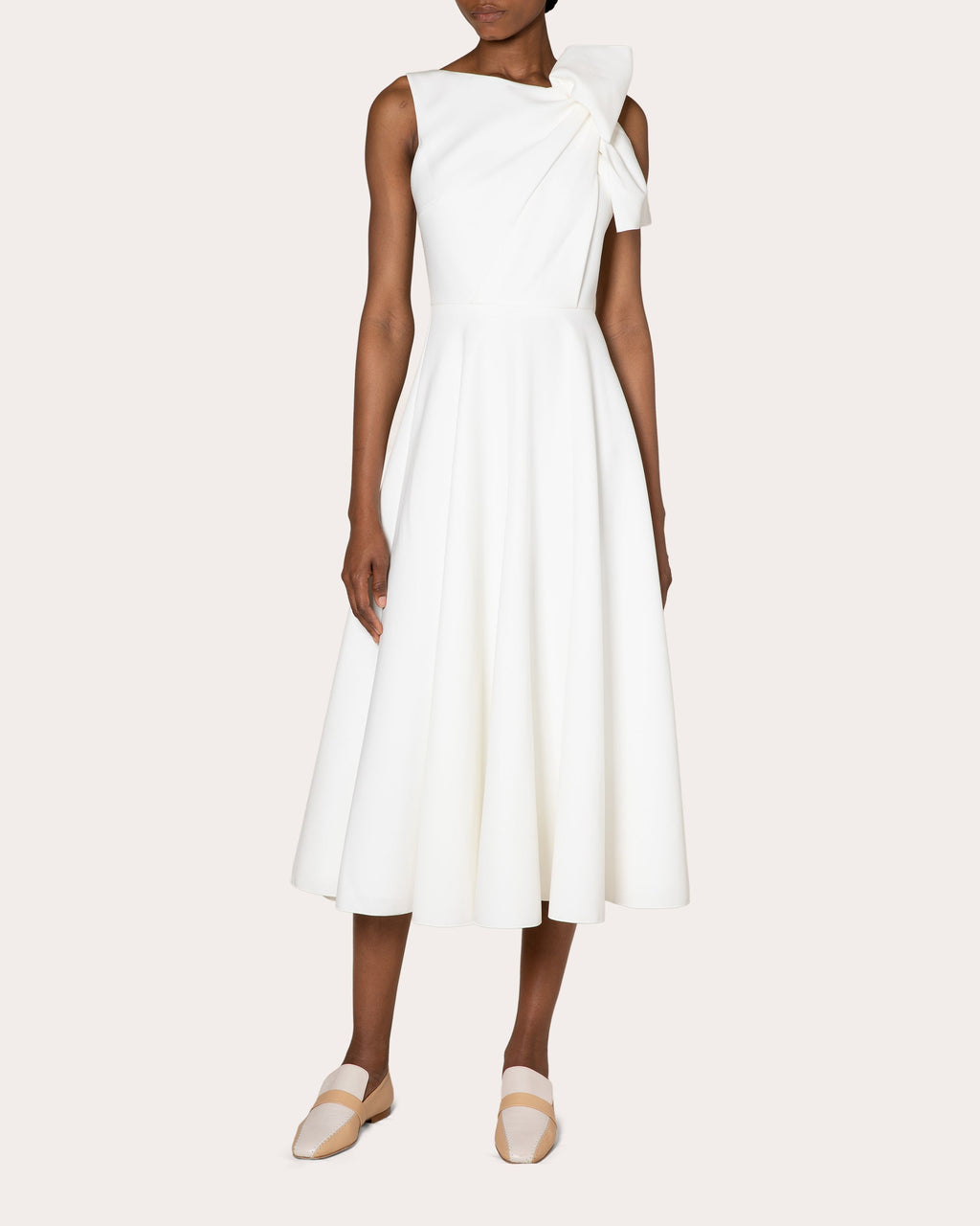 Brigitte Bow-Detail Crepe Midi Dress