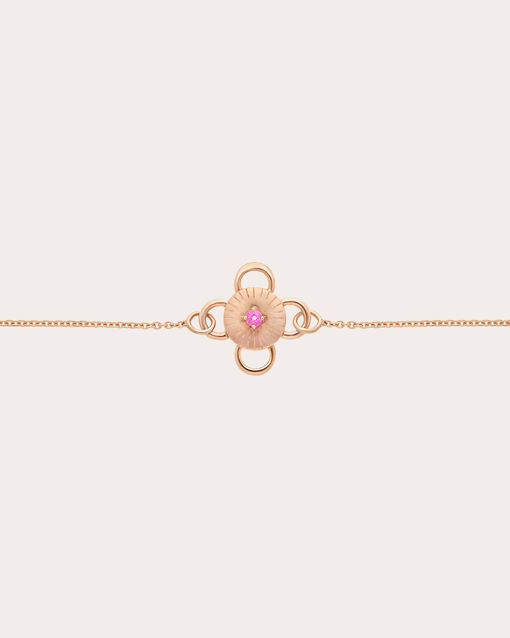 Pink Sapphire & 18k Rose Gold Baby Bolt Bracelet