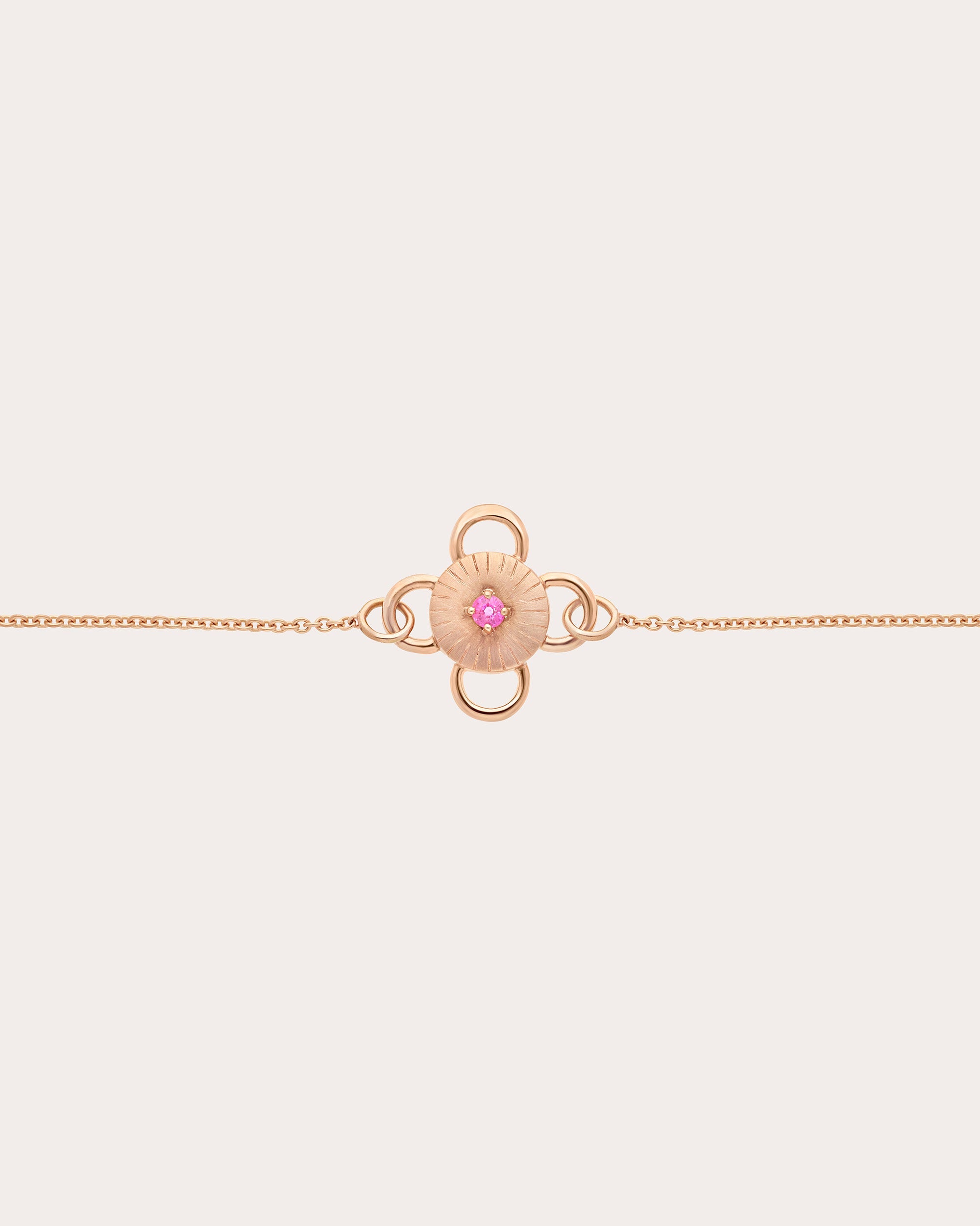 Pink Sapphire & 18k Rose Gold Baby Bolt Bracelet