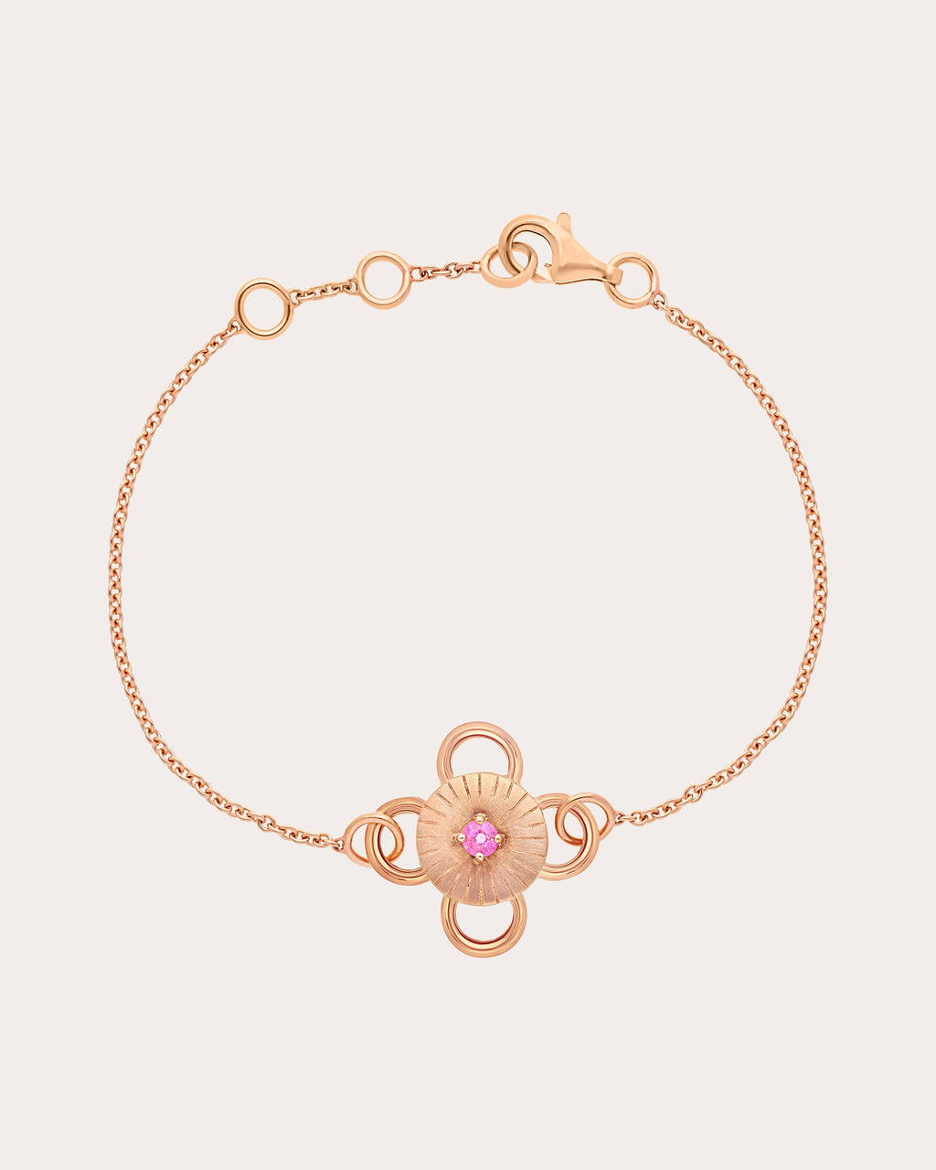 Pink Sapphire & 18k Rose Gold Baby Bolt Bracelet