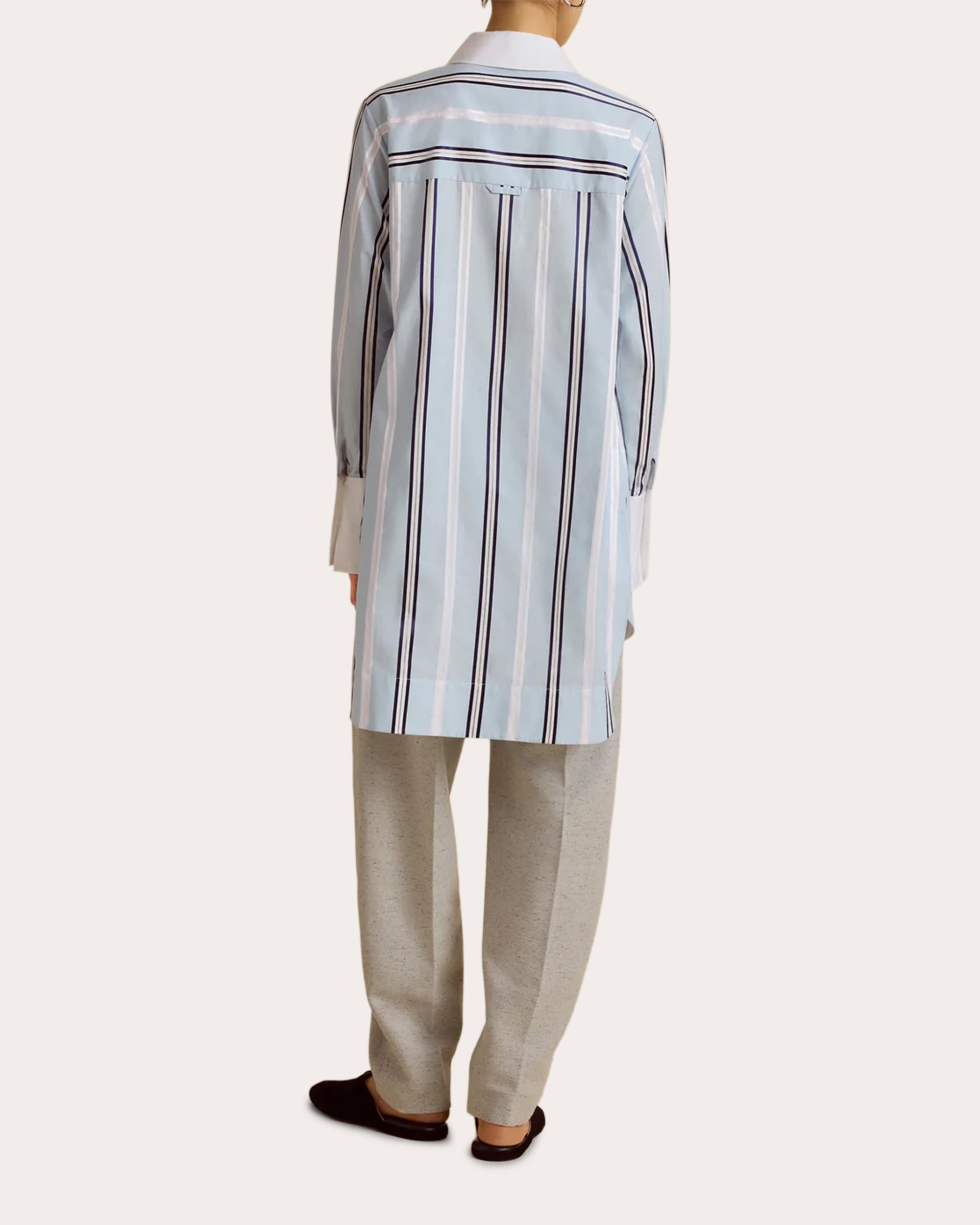 Pinstripe Jacquard Slim Tuxedo Shirt