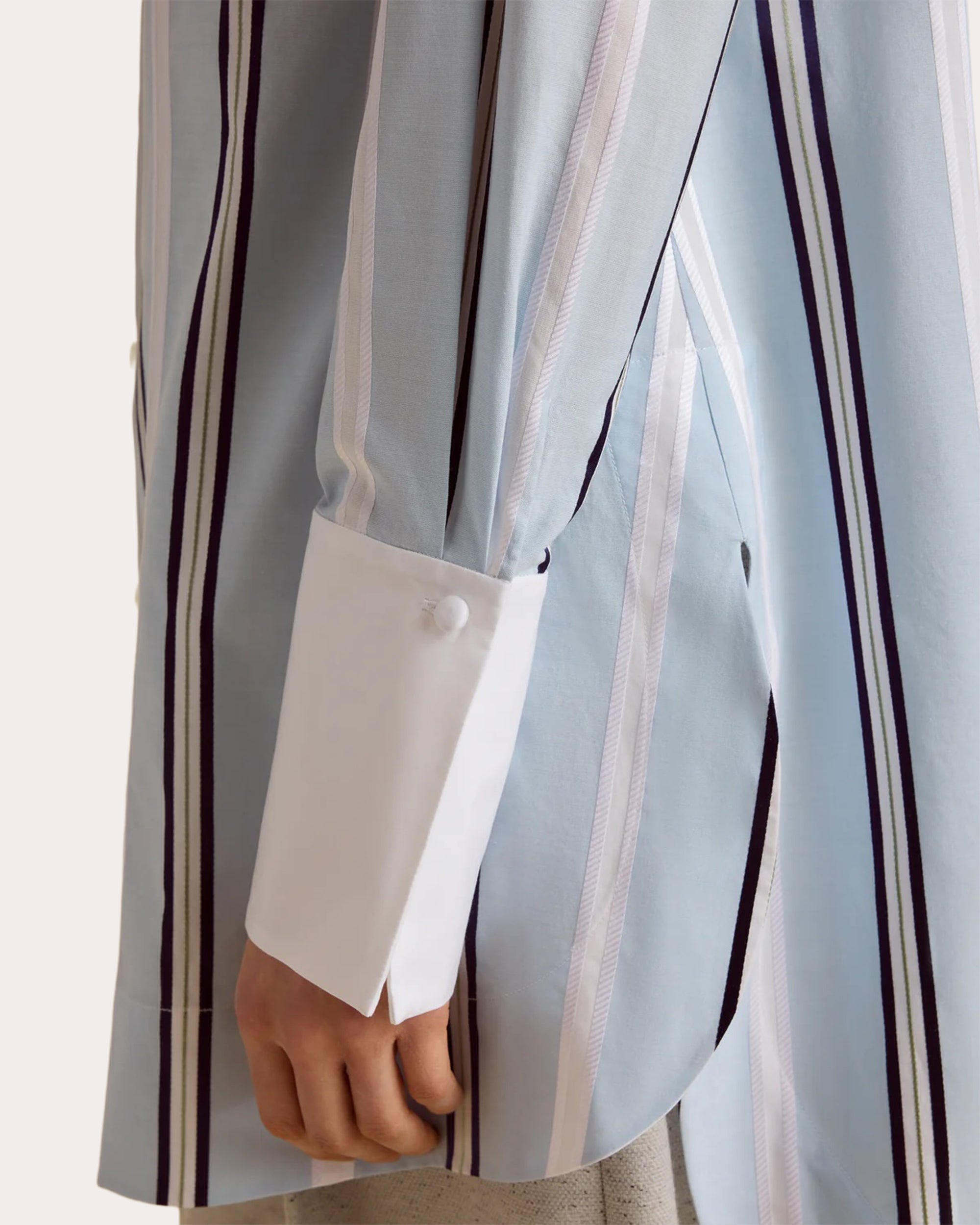 Pinstripe Jacquard Slim Tuxedo Shirt