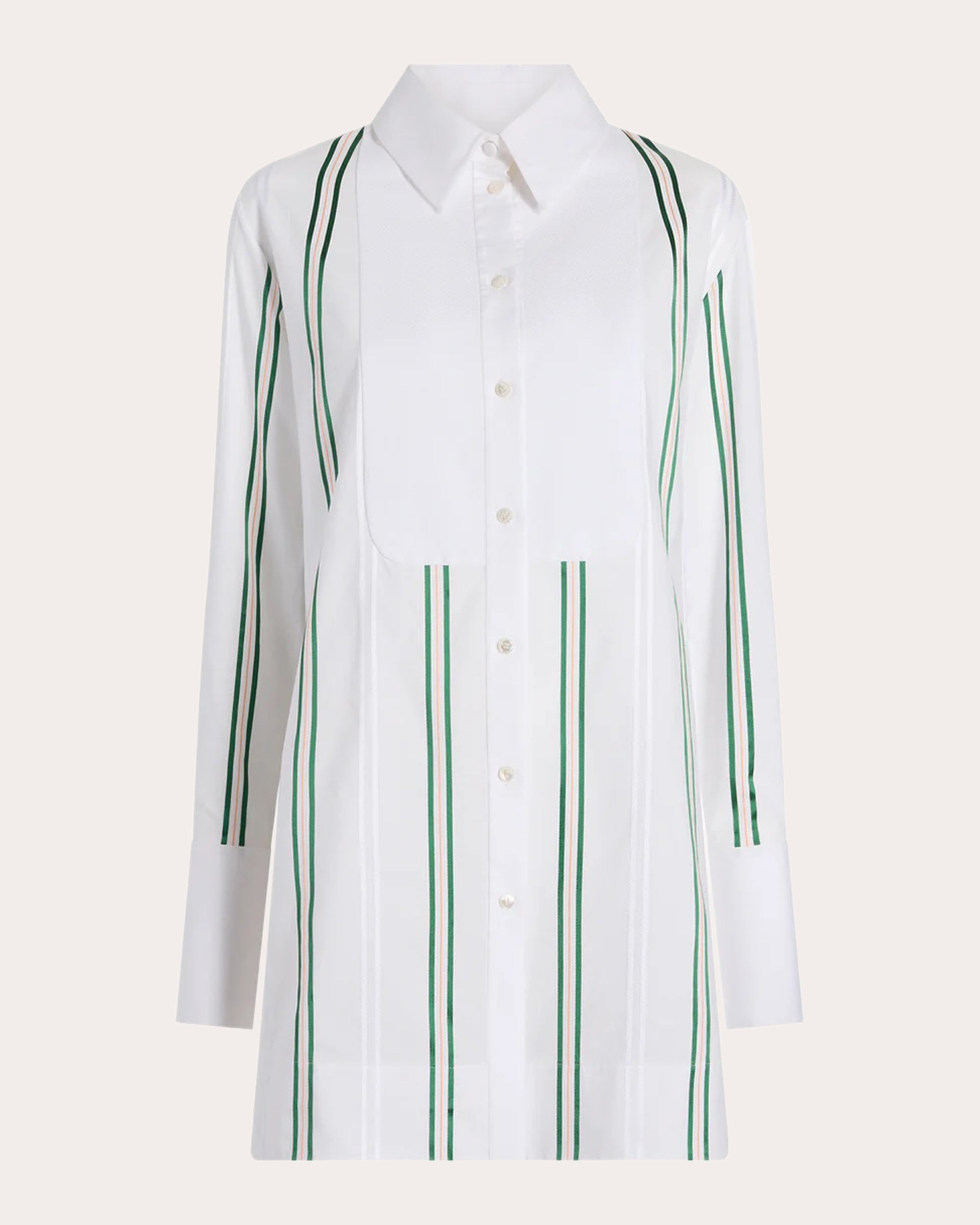 Pinstripe Jacquard Slim Tuxedo Shirt