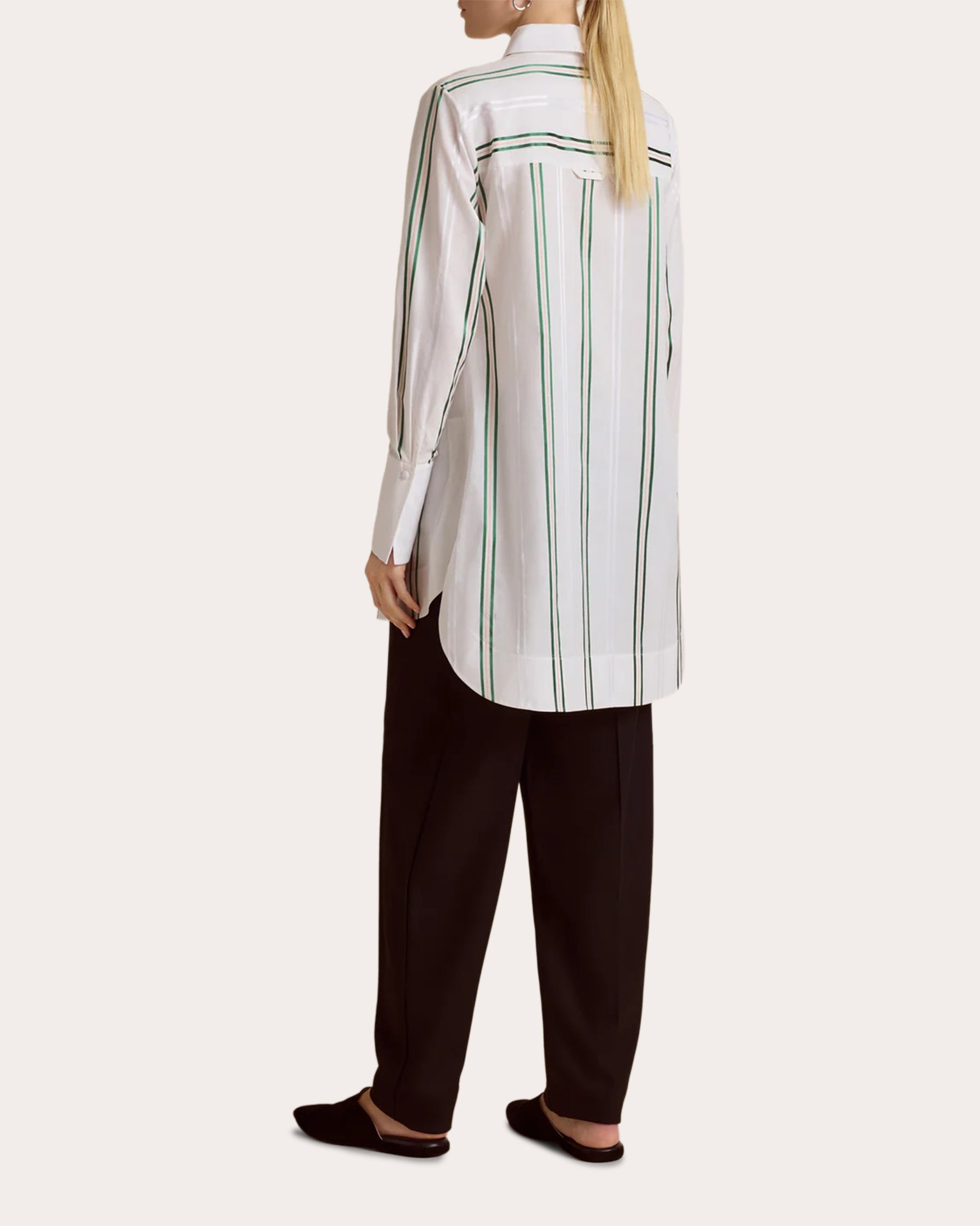 Pinstripe Jacquard Slim Tuxedo Shirt