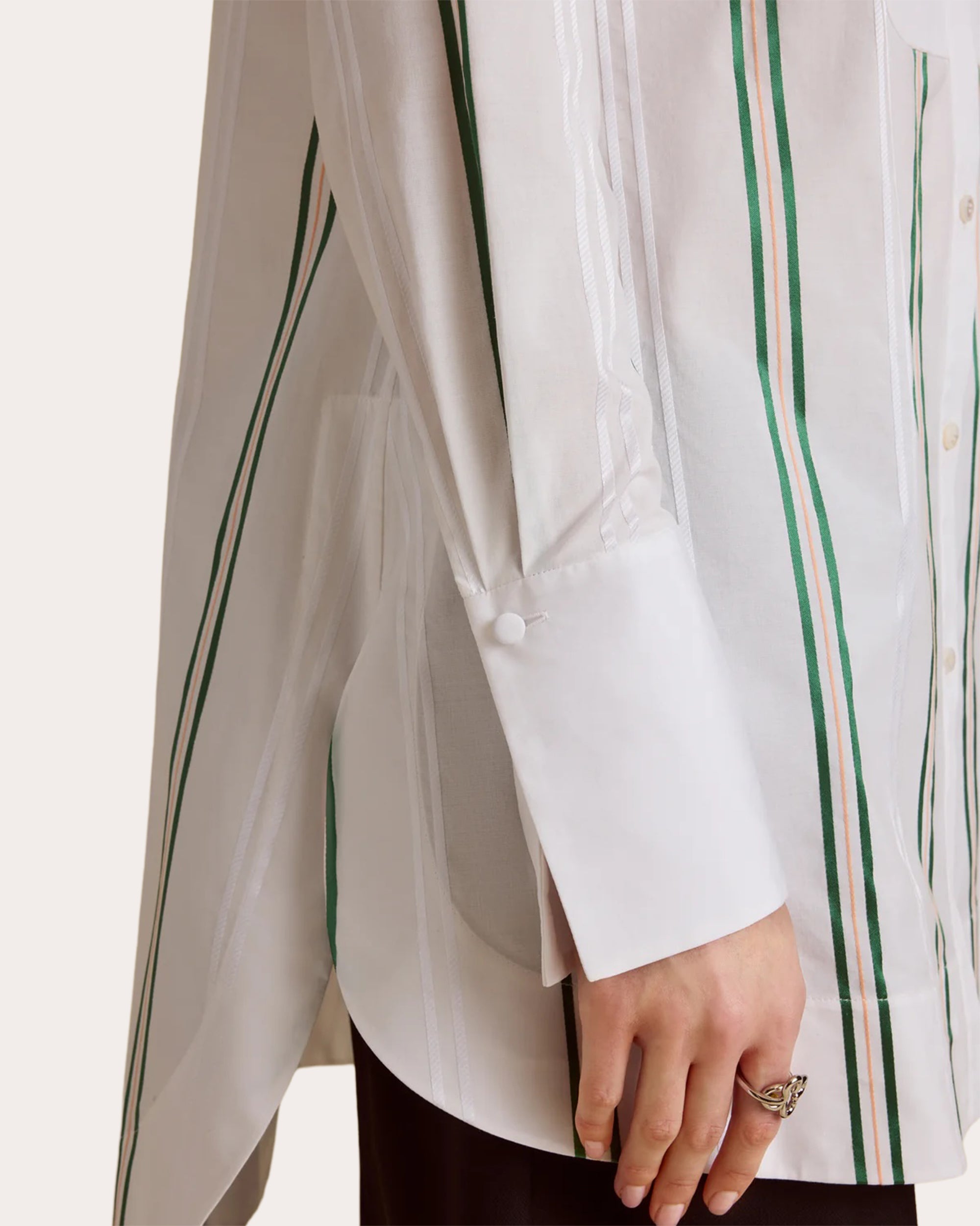 Pinstripe Jacquard Slim Tuxedo Shirt