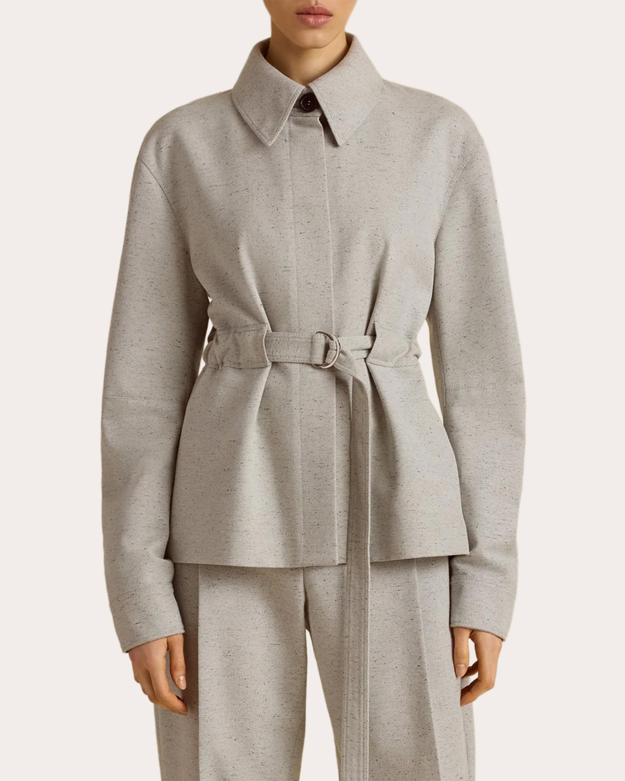 Belted Cocoon Bomber Jacket